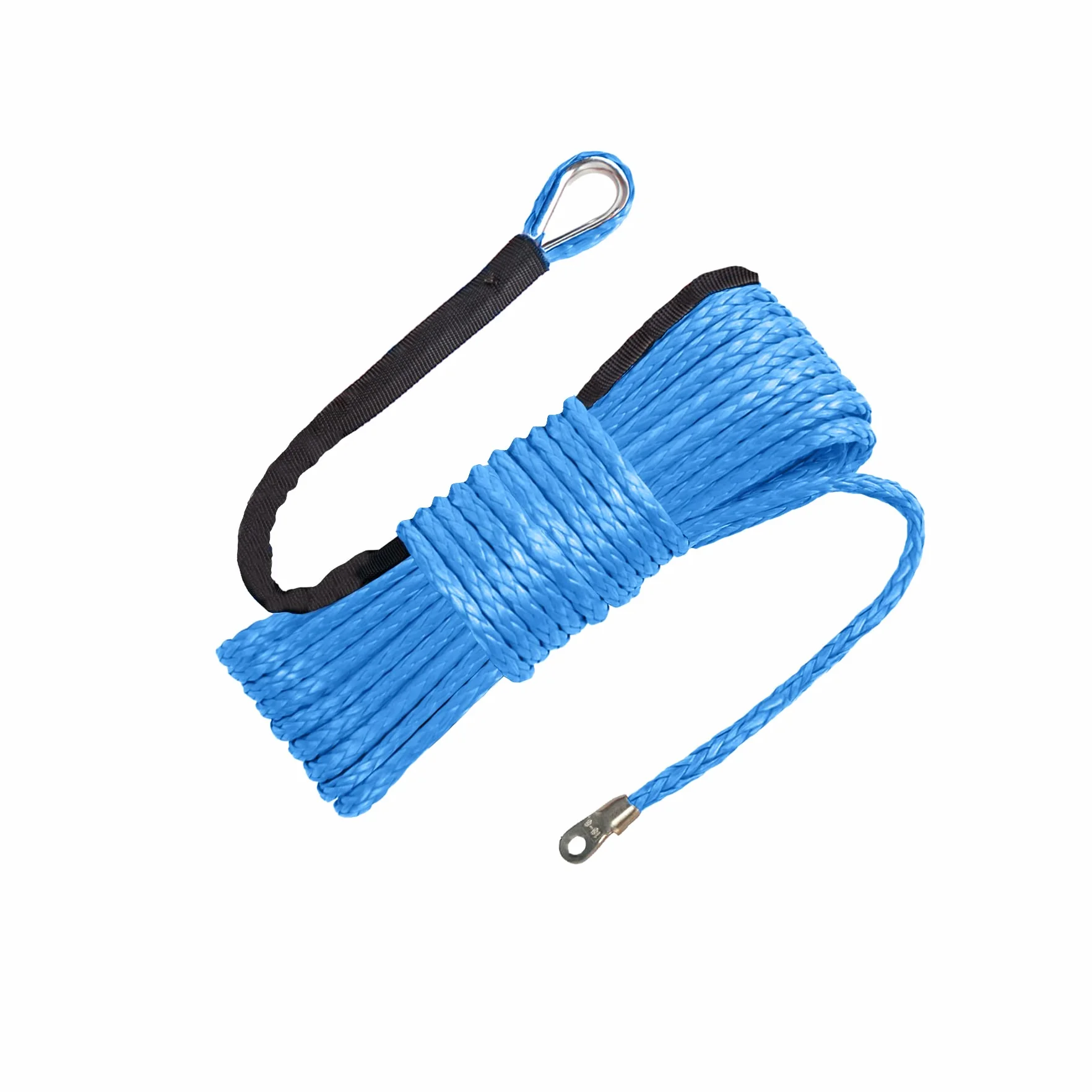 Corda sintetica per verricello 3/16 pollici x 15,2 m 3,8 t con guaina protettiva Blu