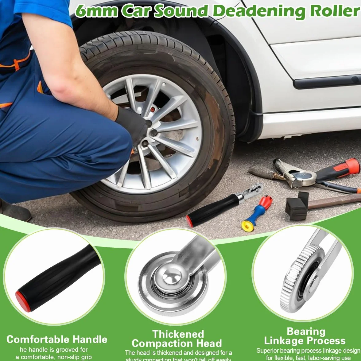 3 Pezzi Rulli in Silicone Professionali per Auto, Rullo Pressione Gomma per Saldatura Teloni PVC, Rullo Pressatura in Silicone al Calore 30mm & 50mm, con 1 Ruota di Pressione in Plastica