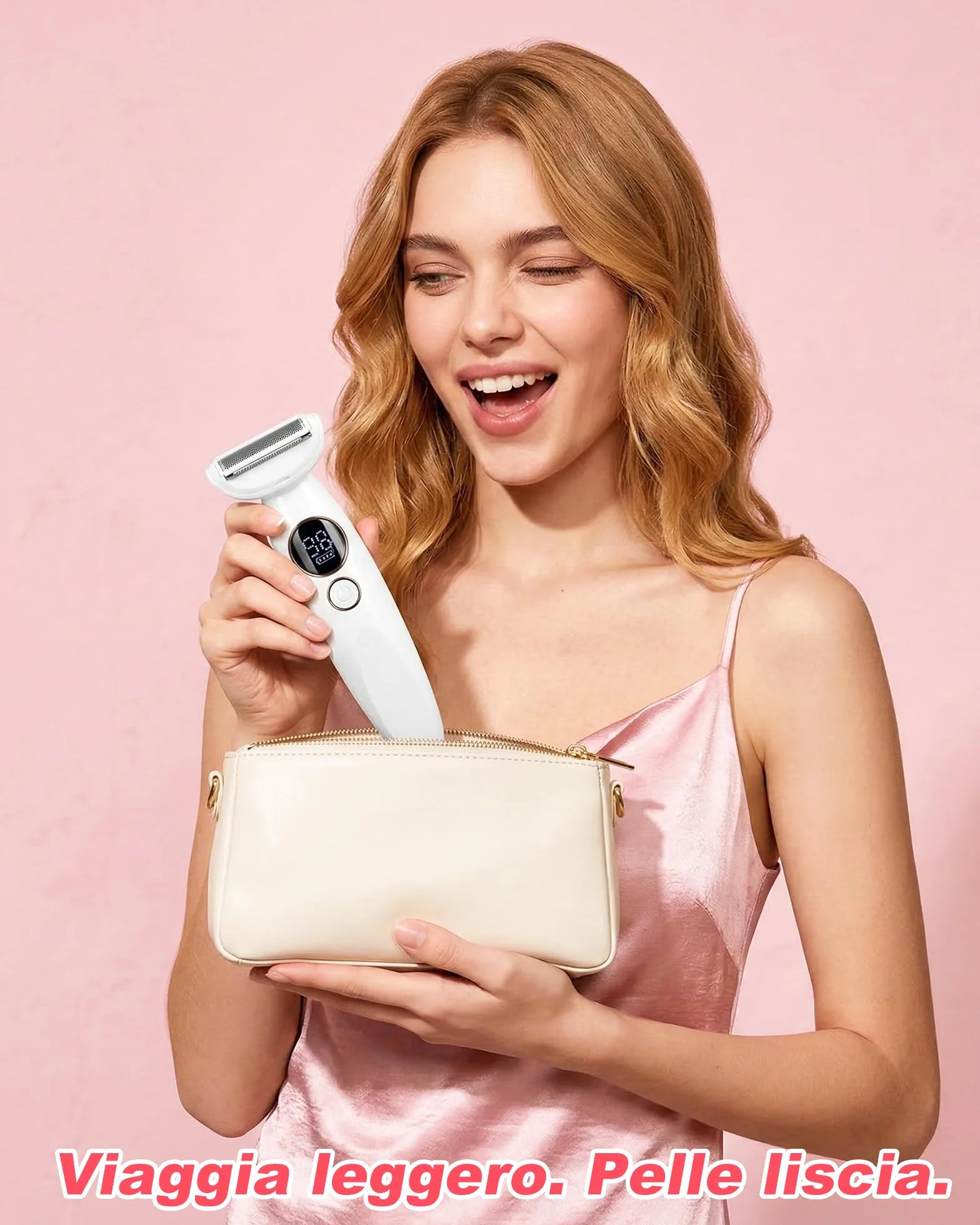 Carehabi Rasoio Elettrico Donna 5 in 1 IPX7 Impermeabile Depilatore Indolore Viso Corpo Bikini Sopracciglia Lady Shaver Base Ricarica USB