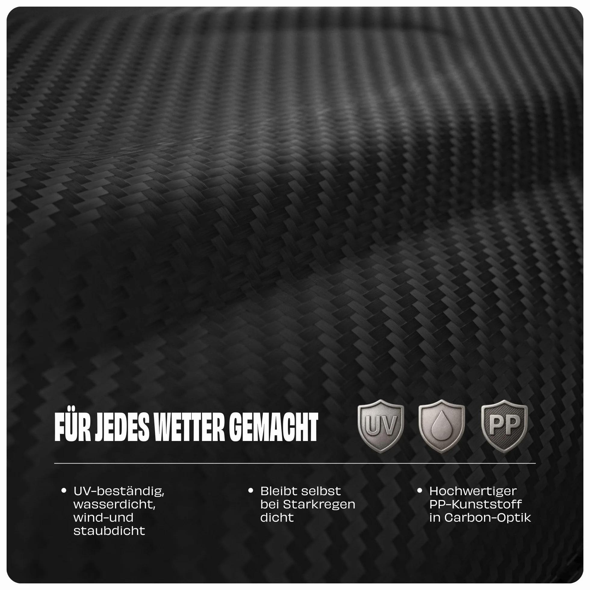 Art Plast BA320 Cofanetto Tetto Auto in Polipropilene Carbonio Nero 1320 x 778 x 345 mm