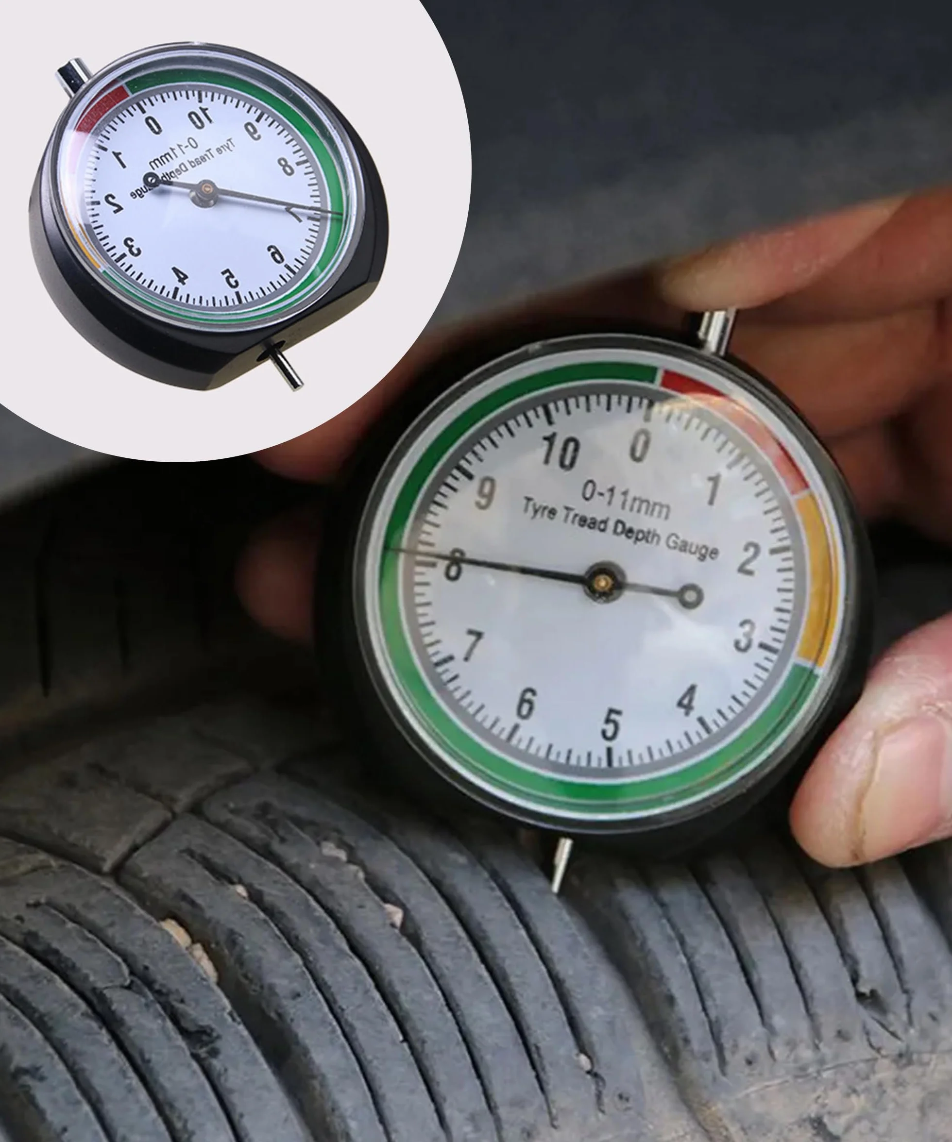 Manometro Profondità Battistrada Pneumatici Professionale Misuratore Spessore per Auto Moto Camion Fuoristrada