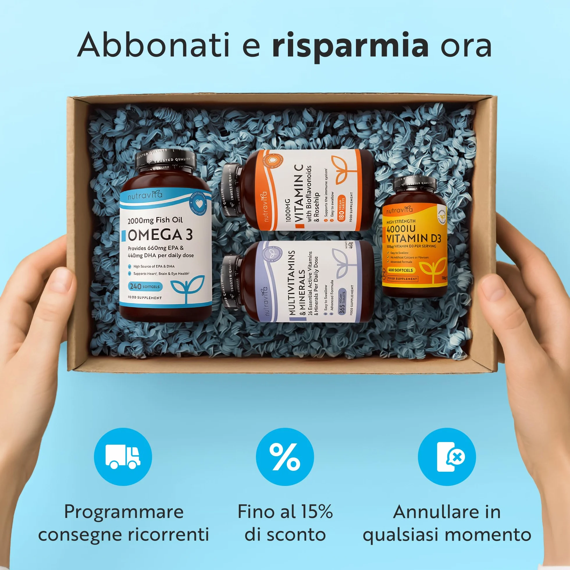Nutravita Omega 3 Fish Oil 2000mg 660mg EPA 440mg DHA 240 Capsule Integratore Olio di Pesce
