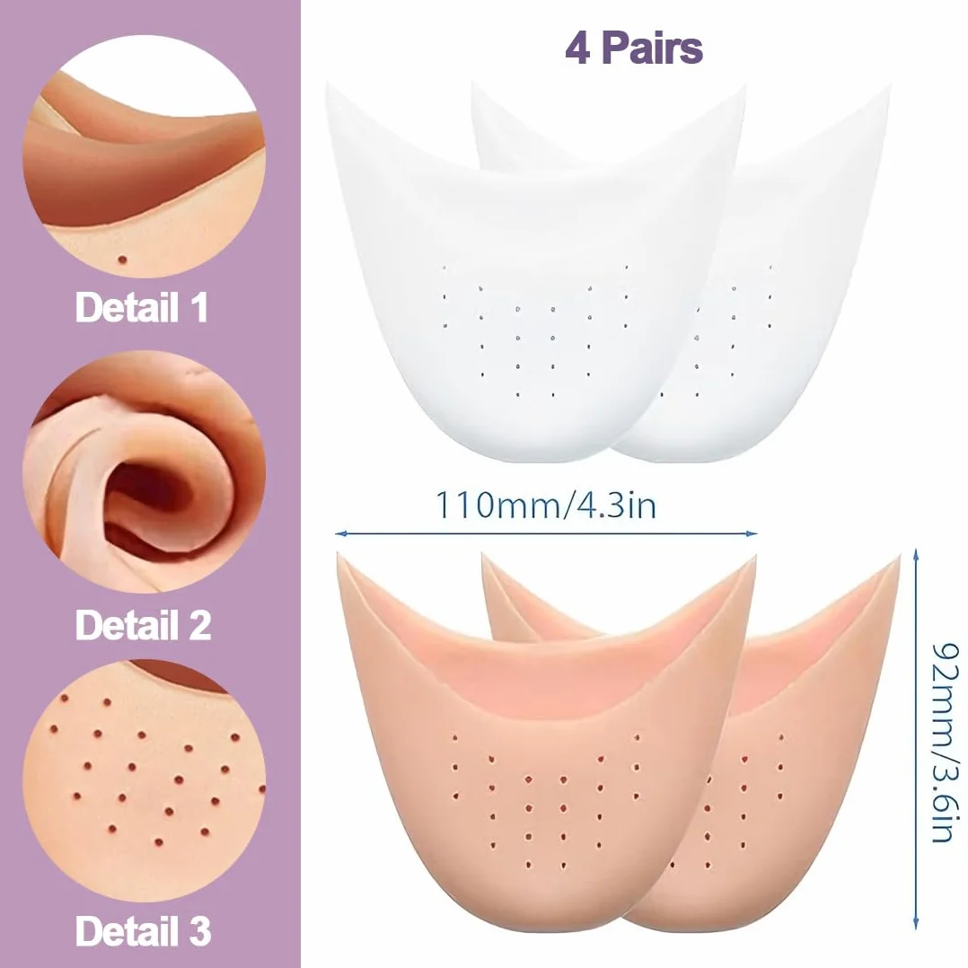 Protezioni dita in morbido silicone antiscivolo traspiranti per scarpe da balletto