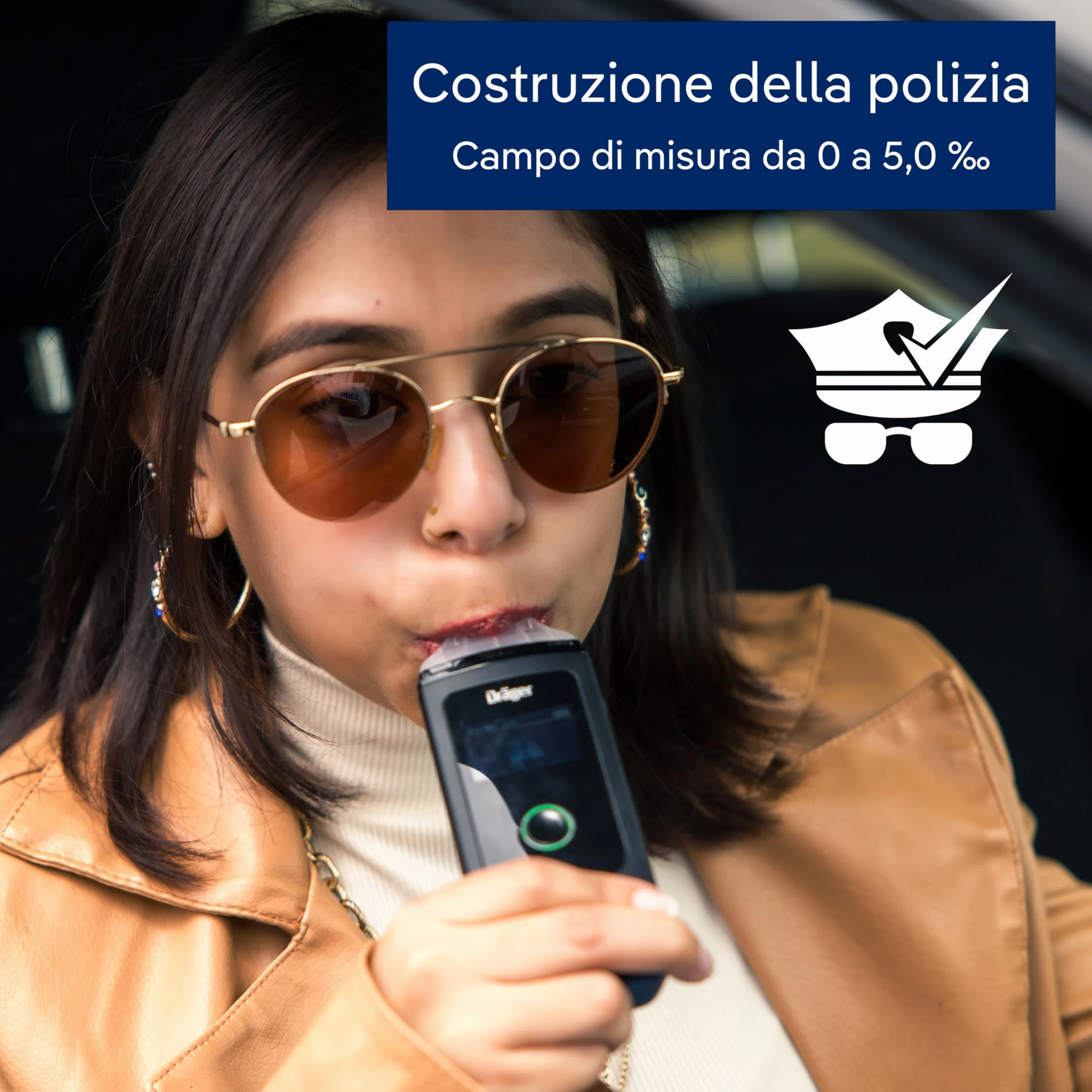Dräger Alcotest 4000 Etilometro Portatile Certificato Schermo LED Alcol Test Professionale Tascabile
