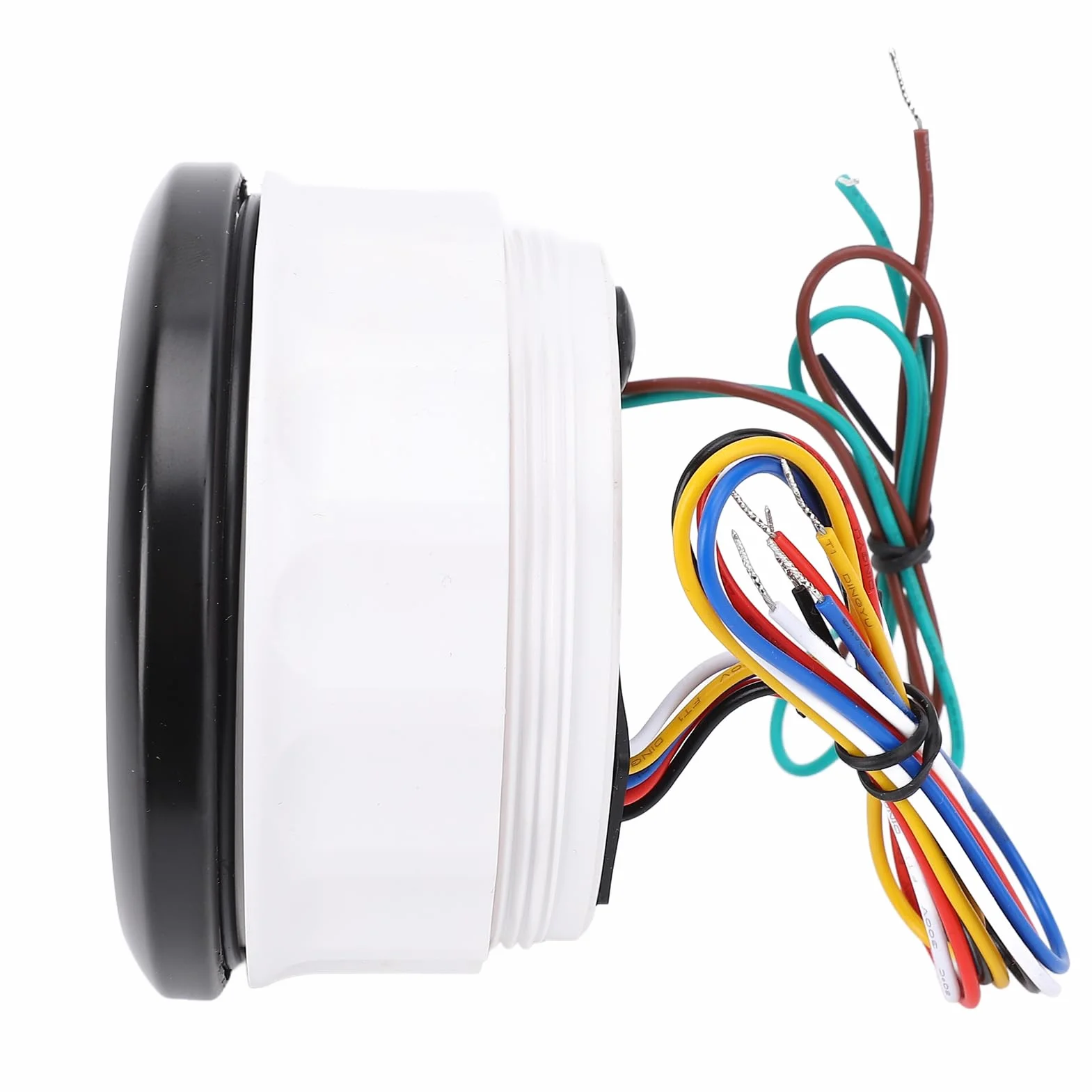Tachometro Marino 85 Mm, Calibro Voltmetro del Carburante 3 in 1 con la Retroilluminazione di 7 Colori per la Barca per per Auto per Camion, Adatto Alla (Black Dial Black