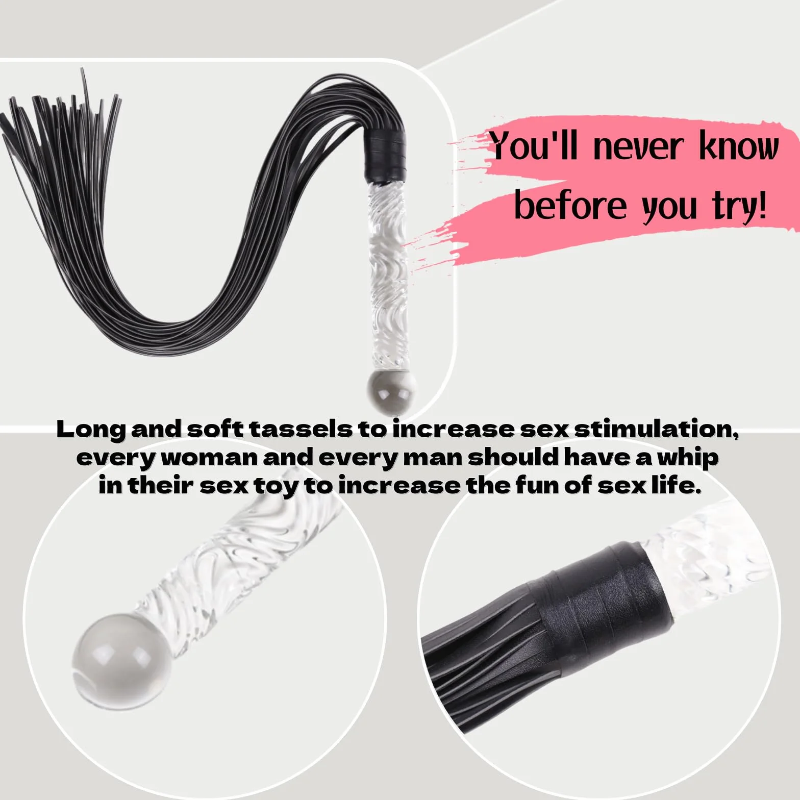 Frustino Bondage Giocattolo di Coppia Whip Frusta Erotica con Manici Dildos SM Plug Anali Accessori