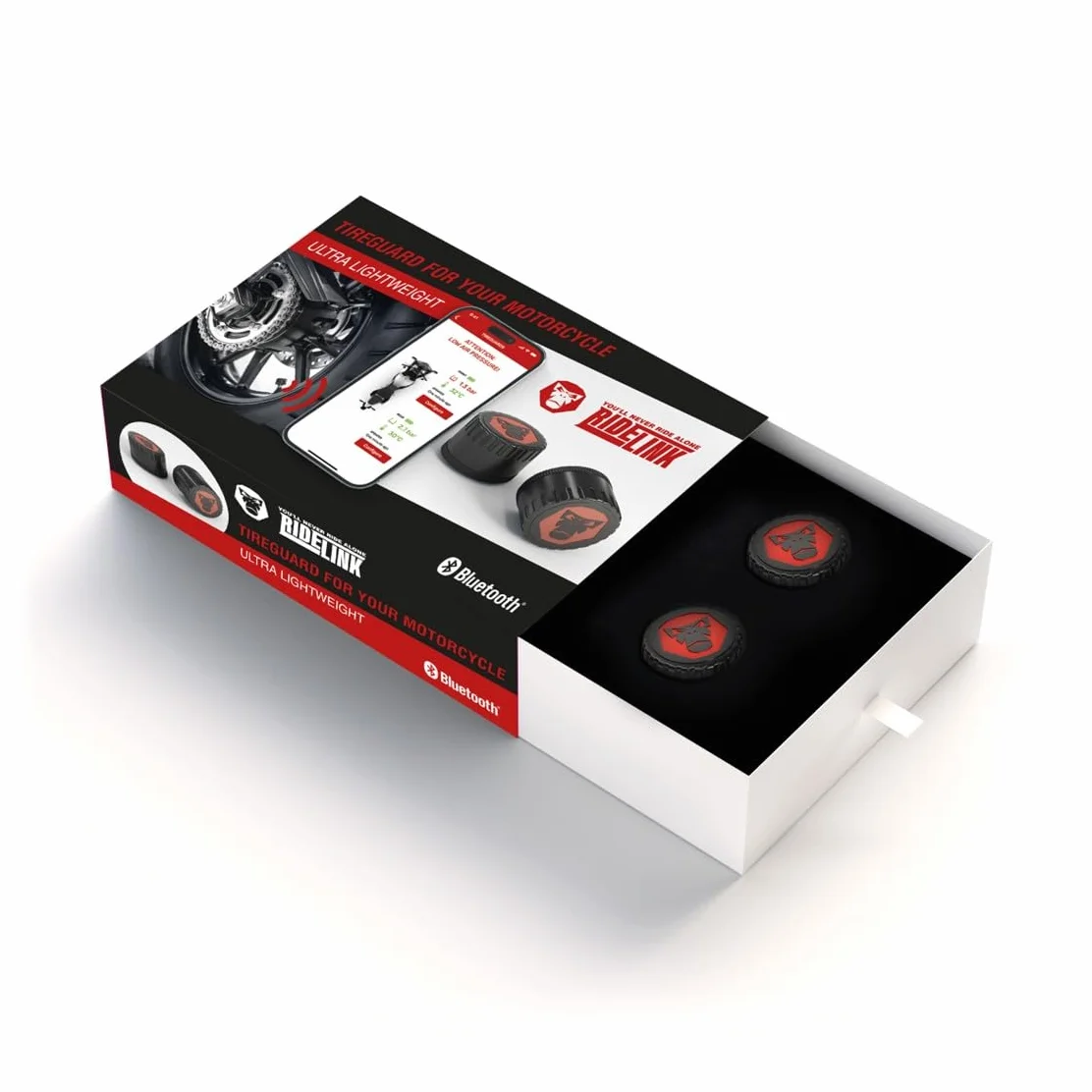 Sensori RDKS – Sistema di Controllo preciso della Temperatura degli Pneumatici e della Pressione degli Pneumatici, 2 x TPMS sensore di Pressione Pneumatici da 3,5", valvola Bluetooth 5.0,