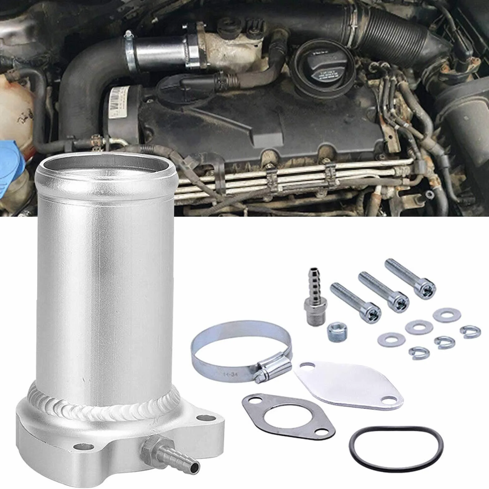 Valvola EGR, 57 mm Tubo di Sostituzione Della Valvola Adatto per EGR Delete Kit 1.9 TDI 130/160 CV Diesel