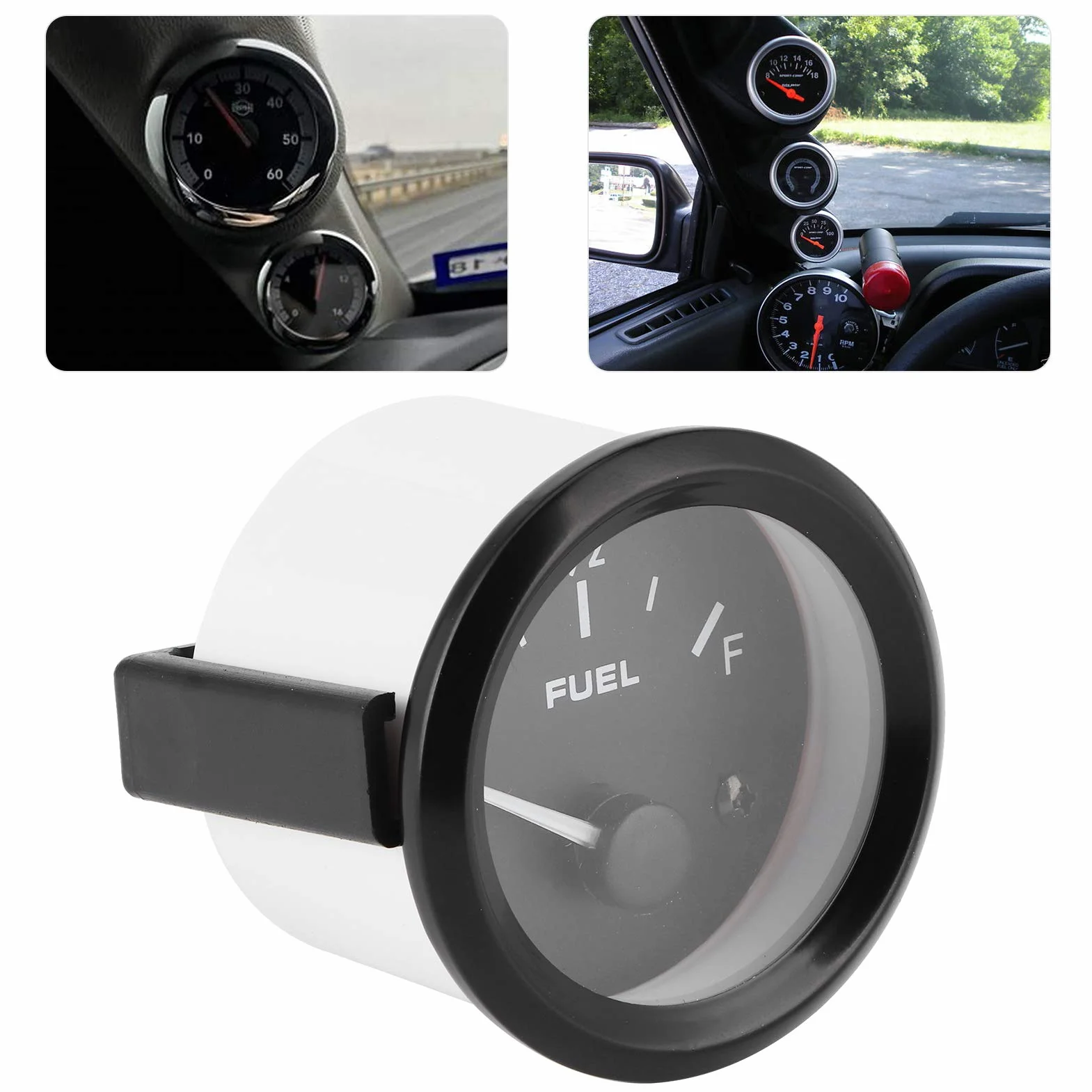 Indicatore del Livello del Carburante 2 Pollici Display Luce Bianca Sensore Galleggiamento Universale 12 V Benzina