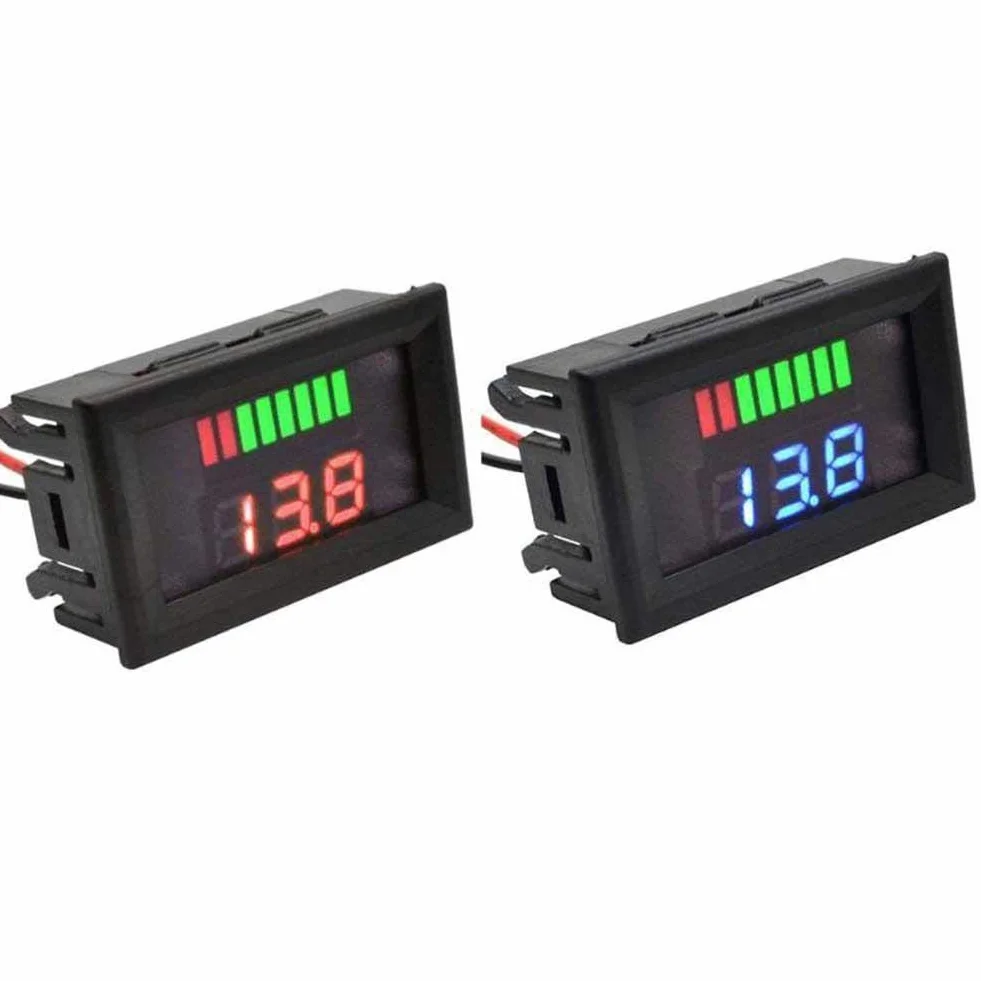 ARCELI Car Marine Moto LED Voltmetro digitale Voltmetro Indicatore di livello batteria 12V-60V (rosso)