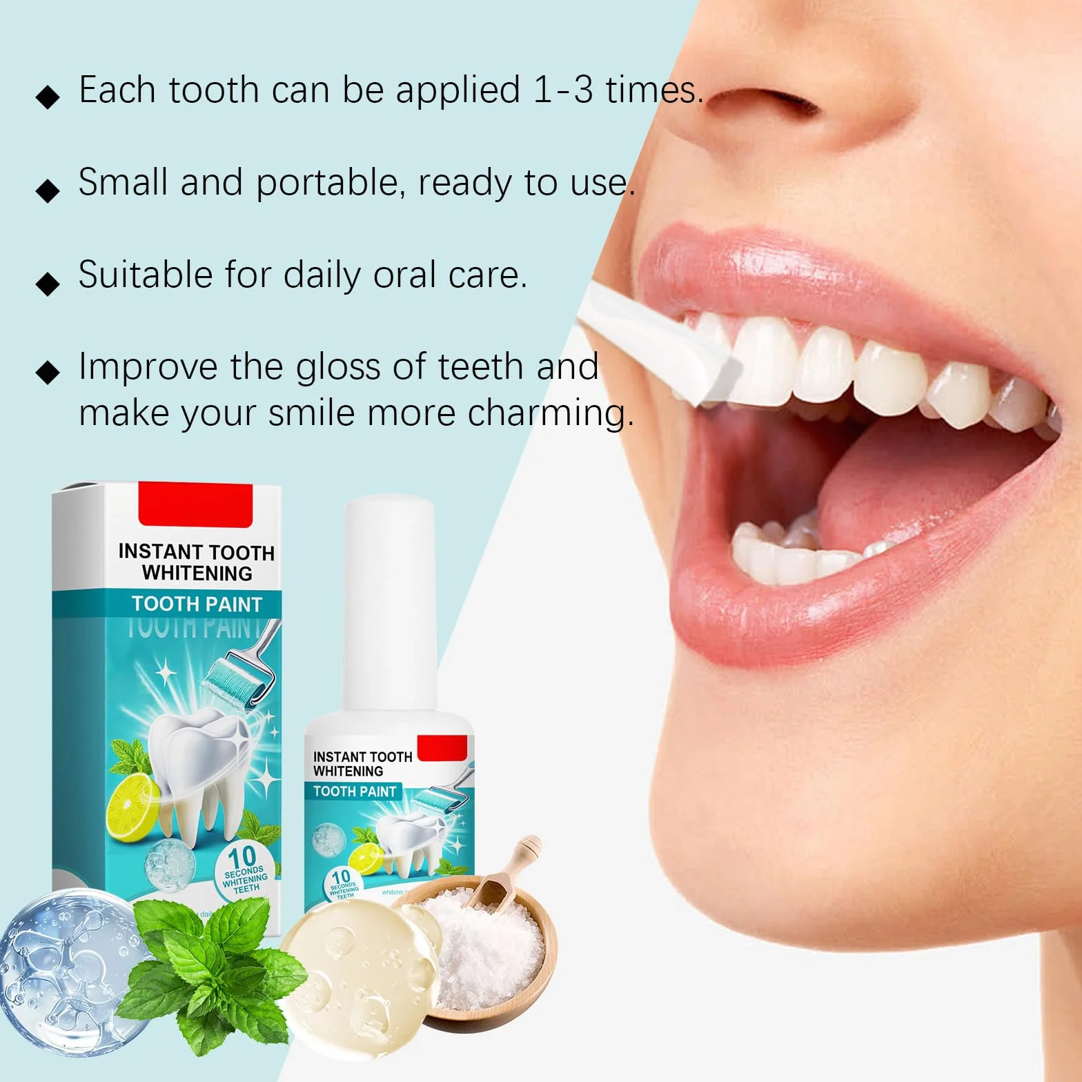 Vernice per Denti Tooth Polish Uptight Instant Teeth Whitening Paint Rimuove Macchie Dentali