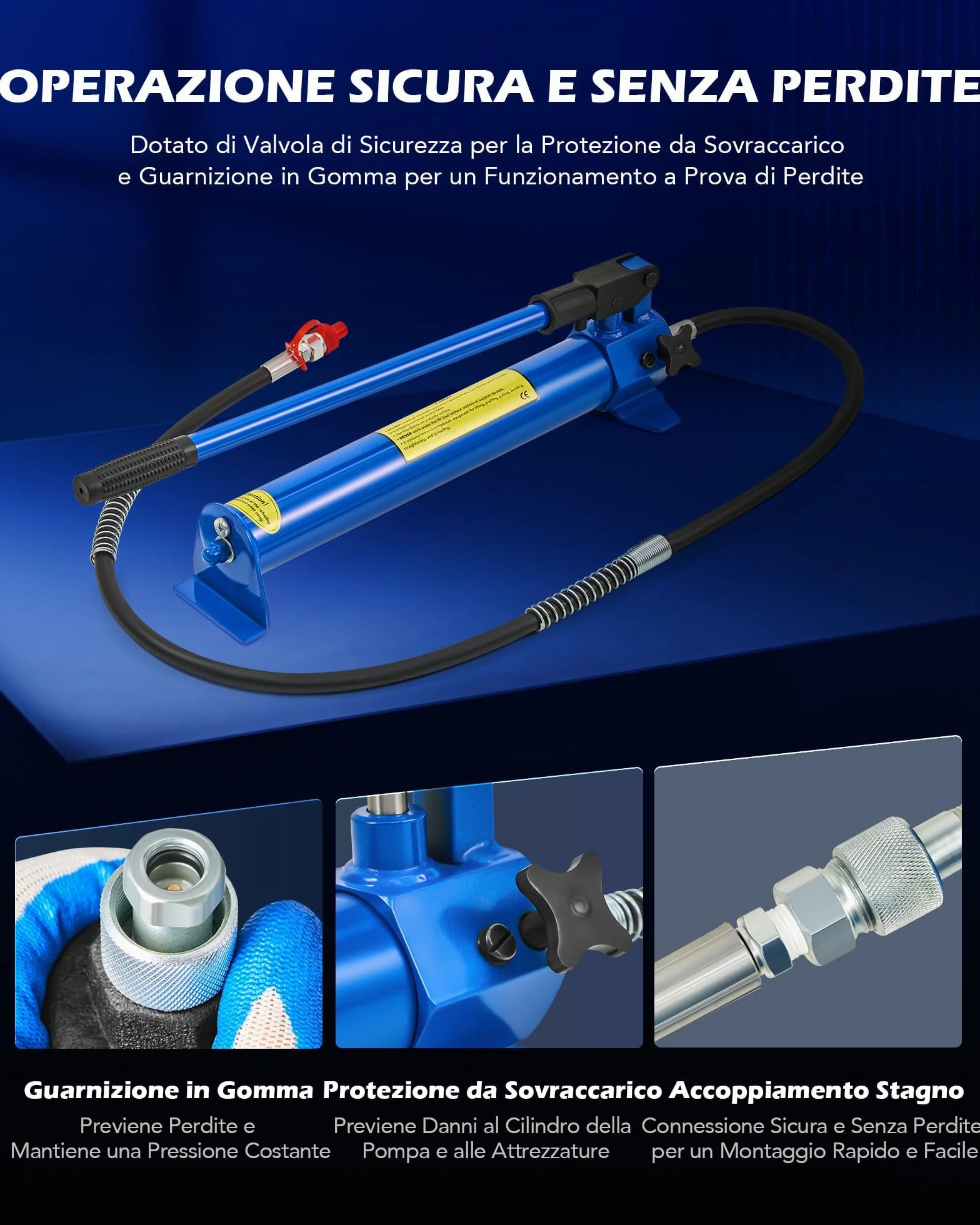 Orion Motor Tech 12T Martinetto Idraulico per Carrozzeria Kit Martinetto Idraulico Portatile per Riparazione del Telaio Auto Corsa 130 mm con Tubo dell'Olio da 1,4 m e Custodia per Riparazione Auto
