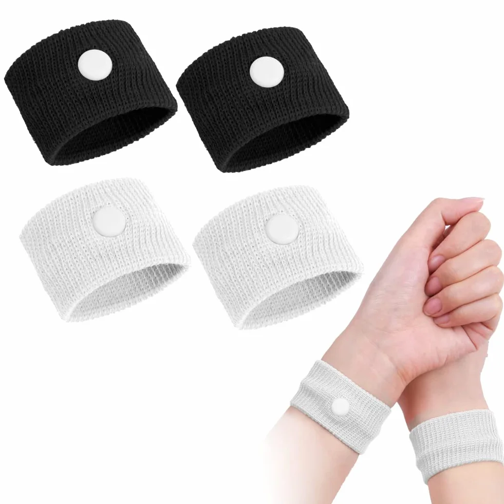 ACWOO Anti Nausea Digitopressione Bracciali, 2 Coppie Fascia da Polso per Cinetosi Nausea Sollievo