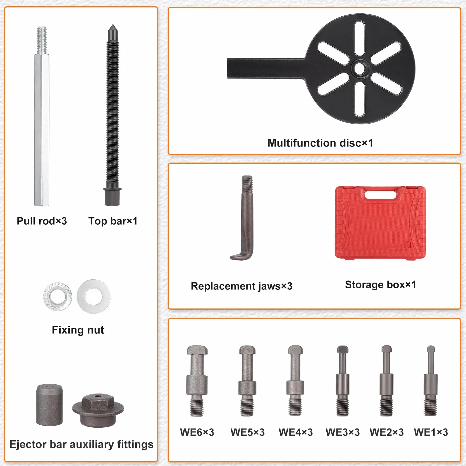 Gueenky 21 in 1 Set Estrattori per Cuscinetti Interni, 3 Ganasce Separatore Kit Smontaggio Cuscinetti
