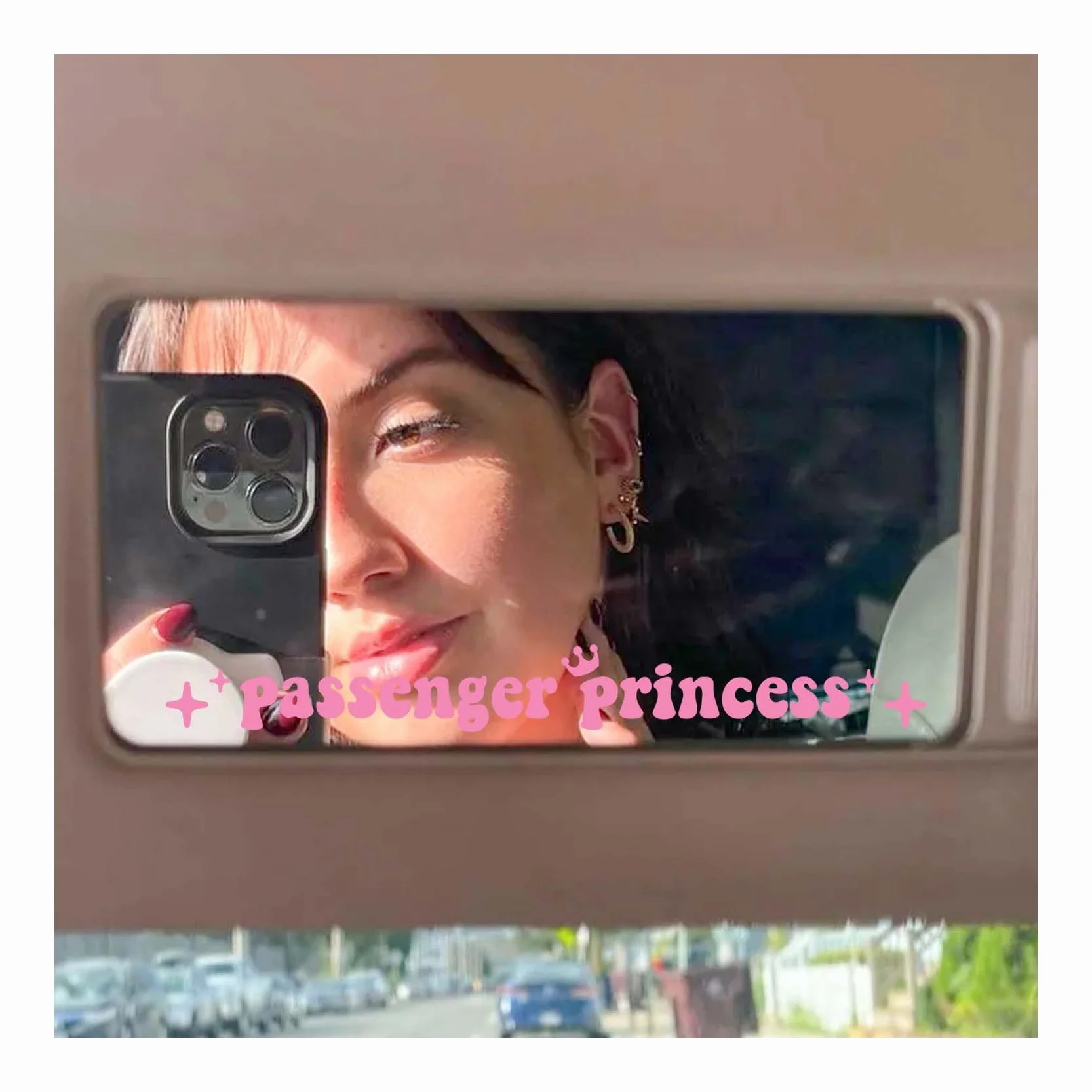 JINGIHE 4Pcs Adesivo Passenger Princess, Adesivi Auto, Accessori Auto, Adesivi Per Specchietto Retrovisore, Vinile Impermeabile, Decorazione Carina Divertente, Accessori Auto Per Donne (Rosa)