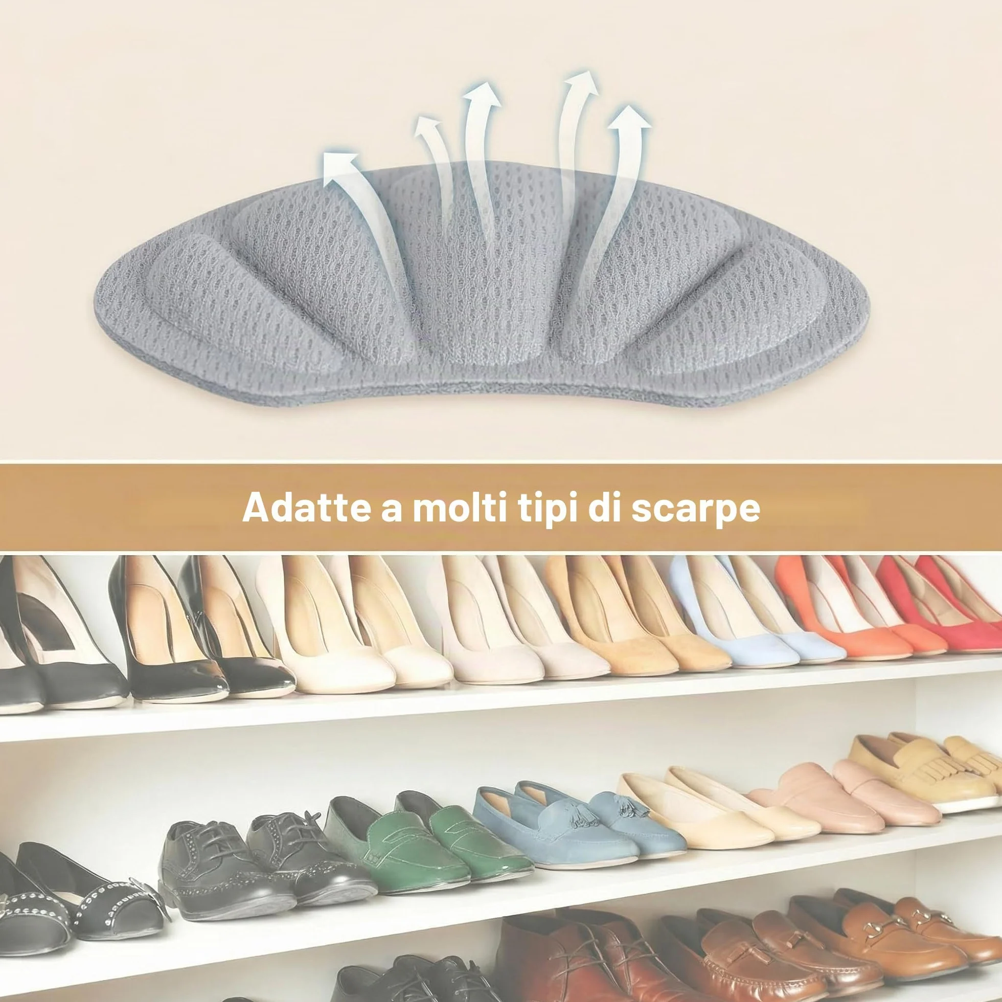 Cuscinetti Salva Tallone Autoadesivi 3 Paia per Scarpe, Antiscivolo, Morbidi per Prevenire Sfregamenti & Vesciche