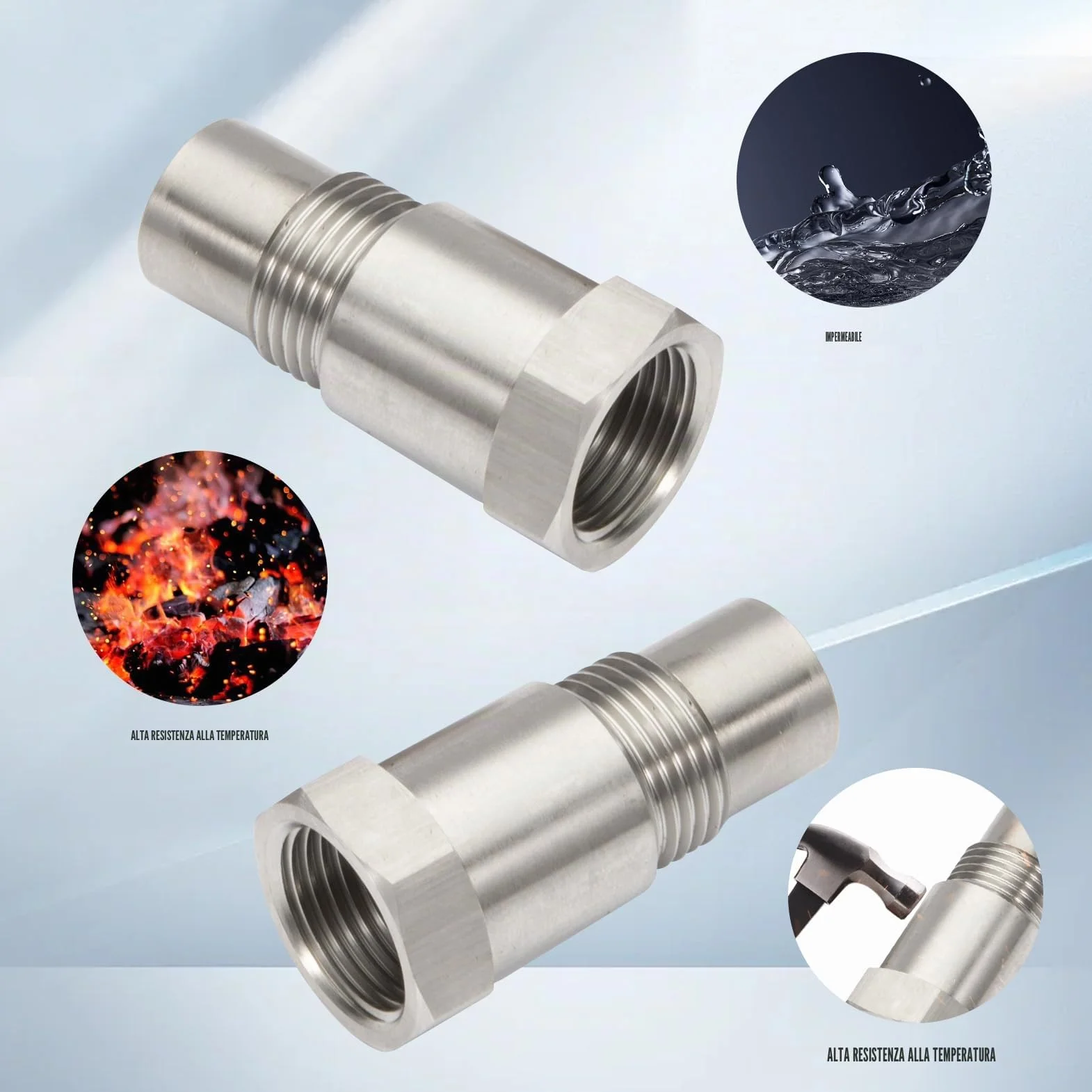 Prolunga Sensore Ossigeno M18x1,5mm 45mm Filtro Adattatore Sonda Lambda Konuooer per Scarico Auto