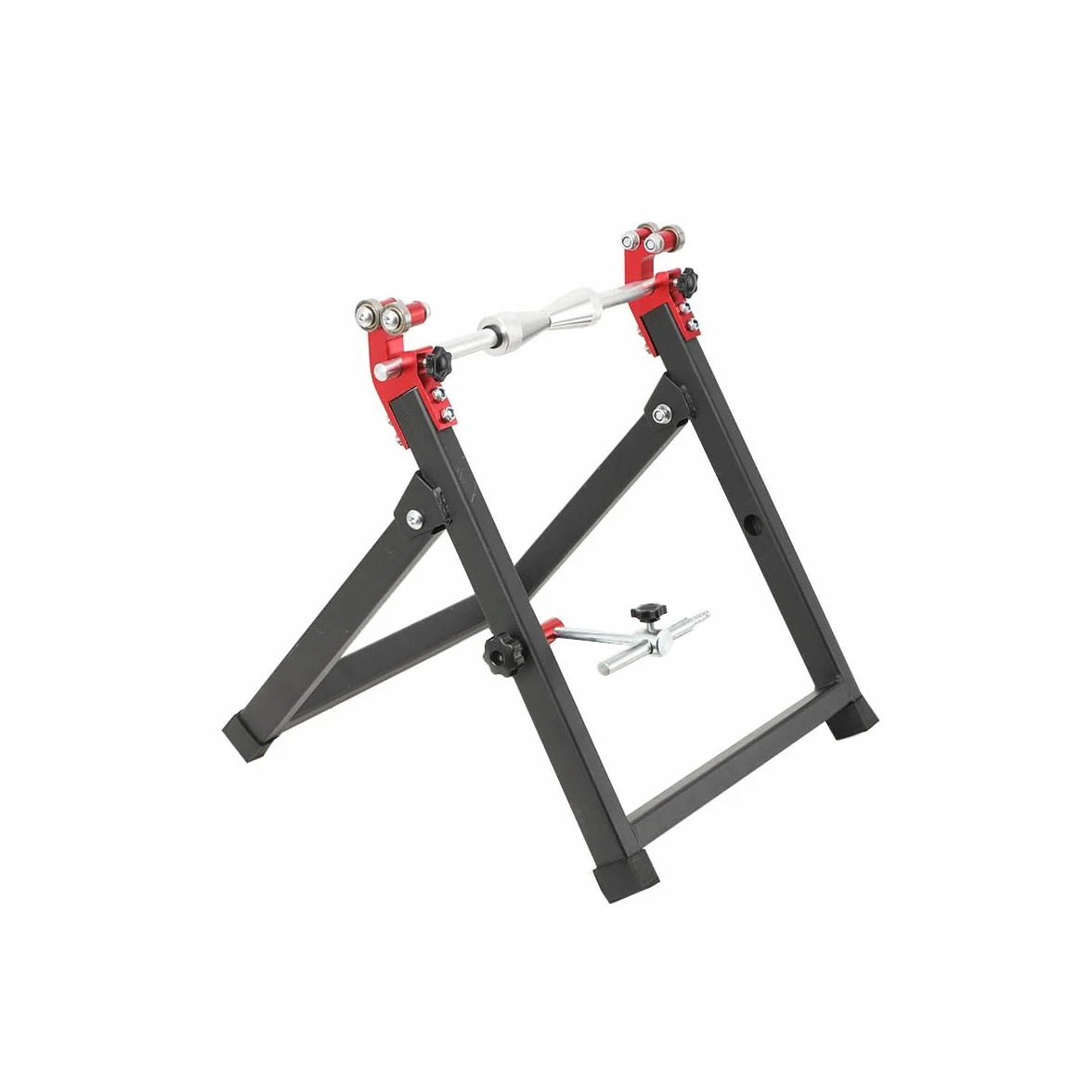 Supporto per Equilibratura Ruote Pieghevole per Ruote Moto Fino A 23, Larghezza Max 5, Mozzo >15mm – Bilanciatore della Ruota Motociclistica per Officine E Garage
