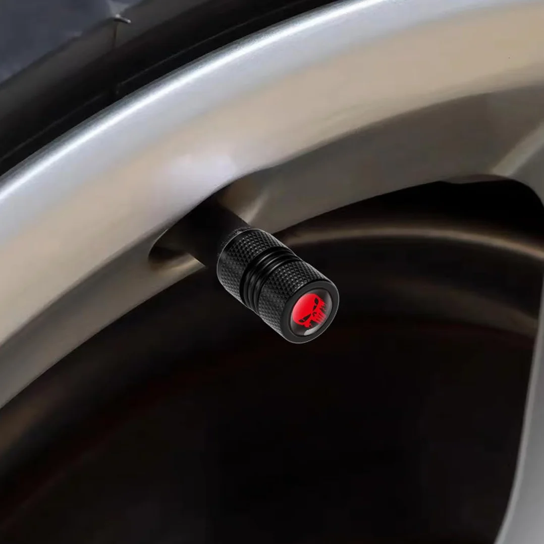 Tappi Valvole Pneumatici Auto Neri 4 Pezzi per Auto, Moto, Rimorchi