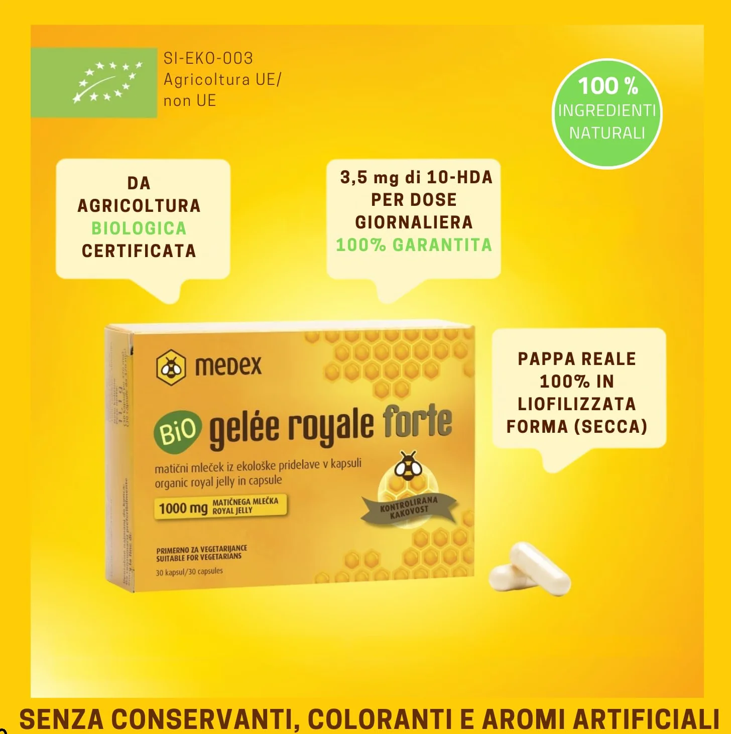 Medex Organic Geleé Royal FORTE 1000 mg liofilizzata capsule 30 pz