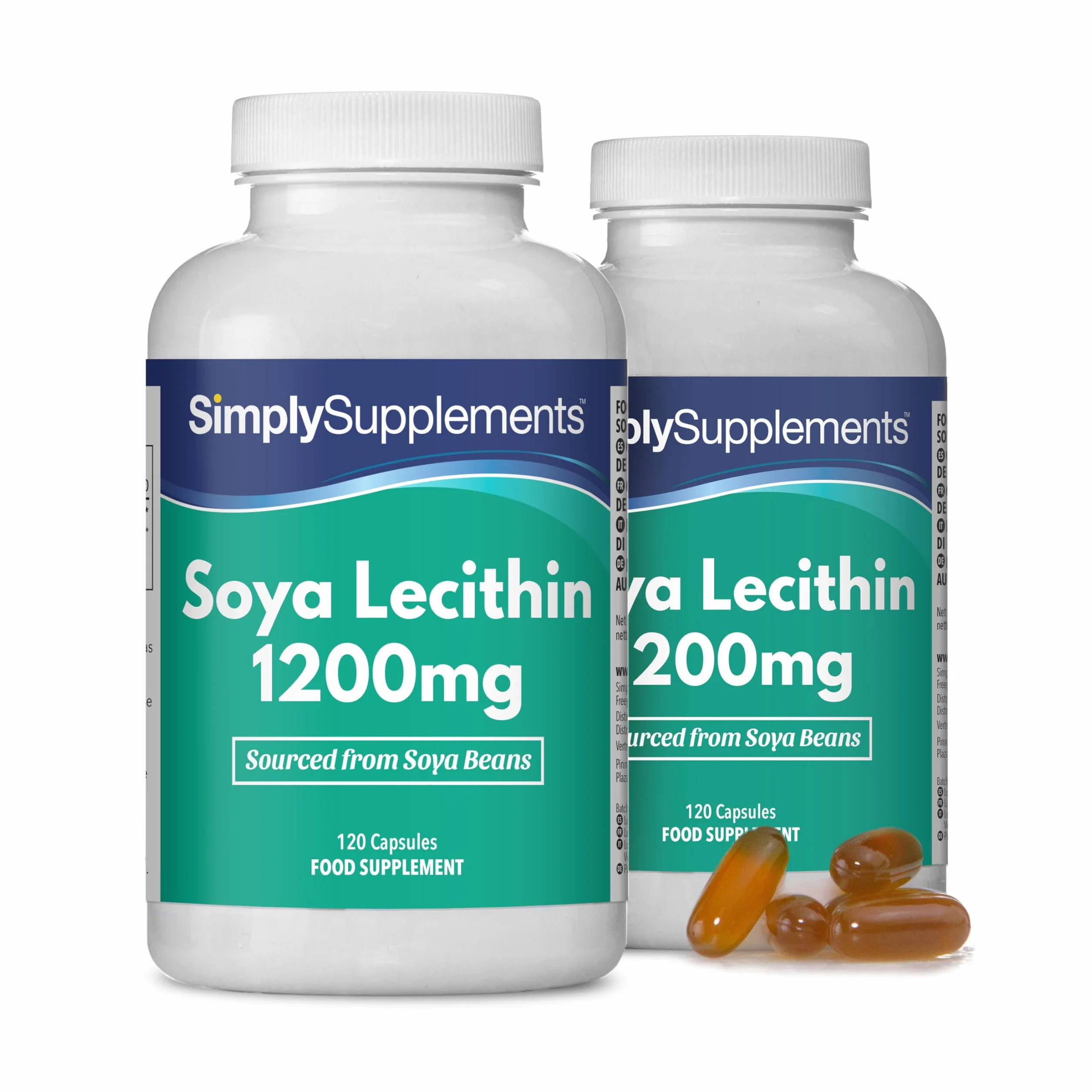 Lecitina di Soia 1200mg 240 Capsule Alta Purezza Fosfolipidi Essenziali