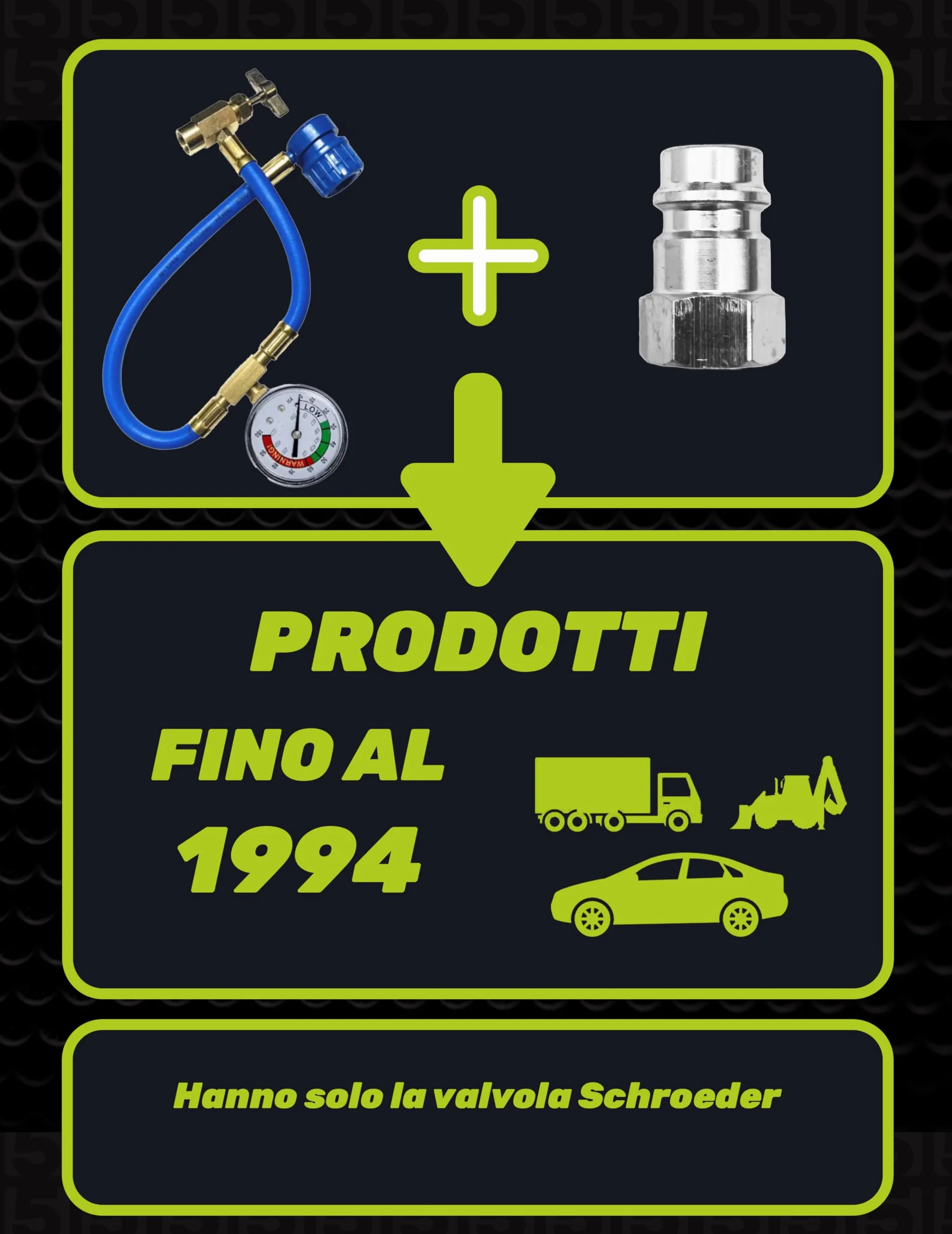 Tubo flessibile a pressione con manometro per l'auto-riempimento dell'aria condizionata dell'auto - Filettatura tipo A 1/2-16