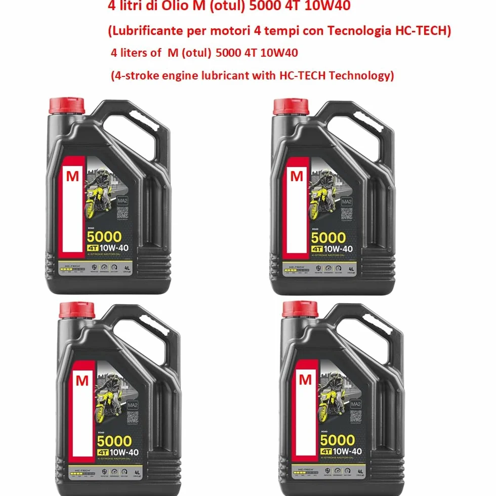 MOTO SPORT MONDO - Kit di manutenzione per moto: 4 litri di Olio M 10W40 4T HC-TECH + Filtro olio per Honda Transalp XL 600V