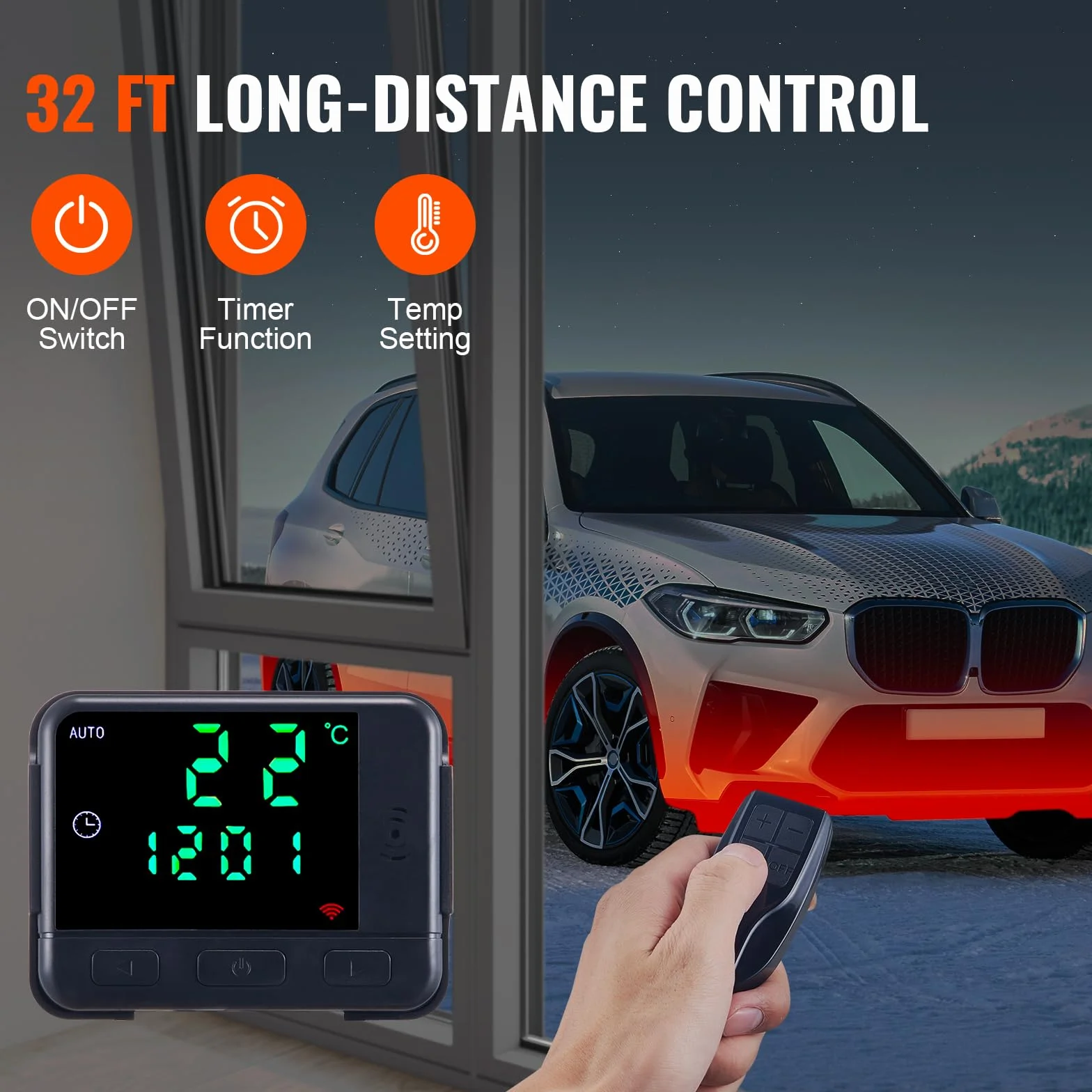 VEVOR Riscaldatore d'Aria Diesel 12V 5-8KW per Auto Camper Camion RV con Controllo Remoto 8℃ -36℃ 20-25m²