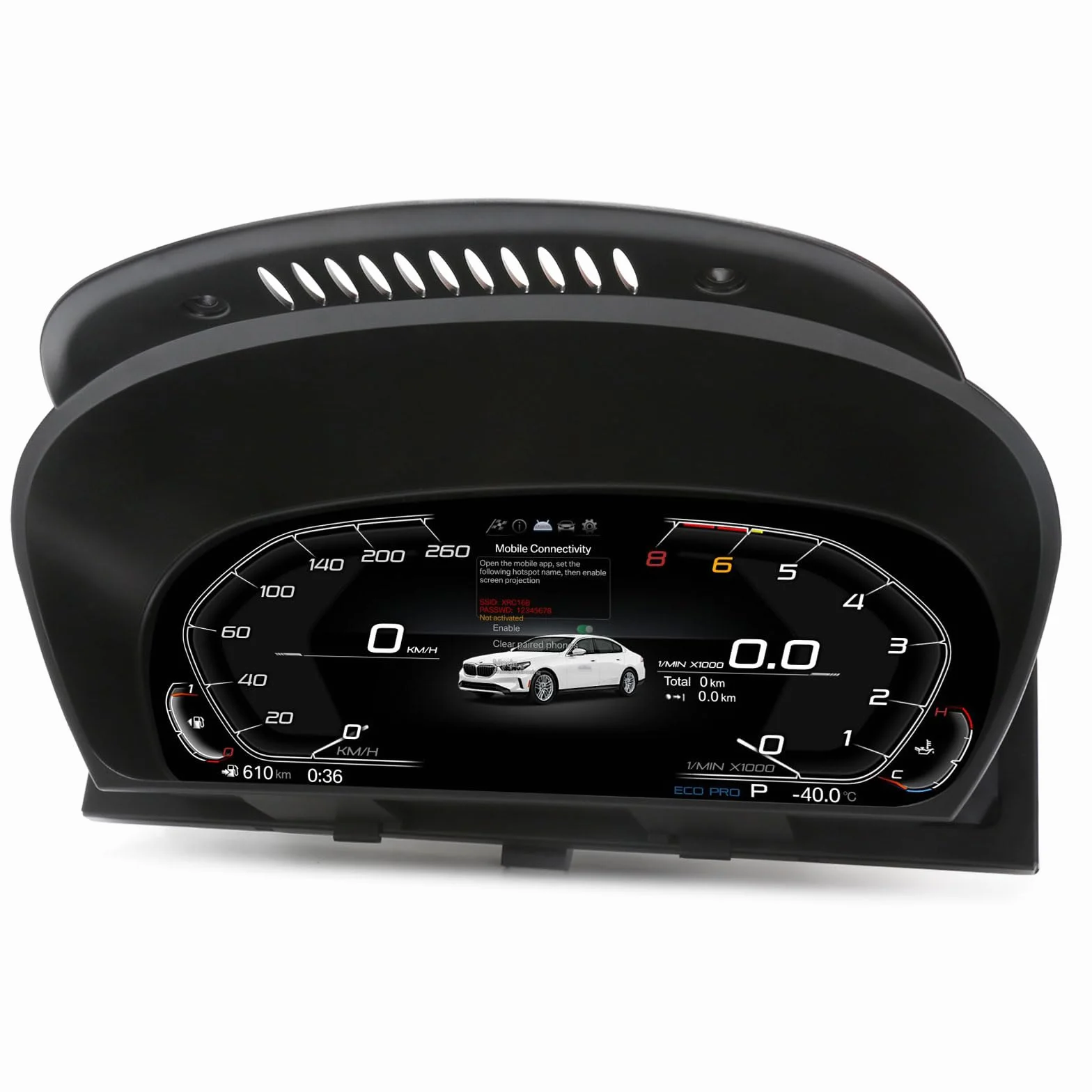 Tachimetro Digitale LCD 12,3" per BMW 5 Serie E60 E61 X5 E70 X6 E71 CiC CCC Plug & Play HD Display