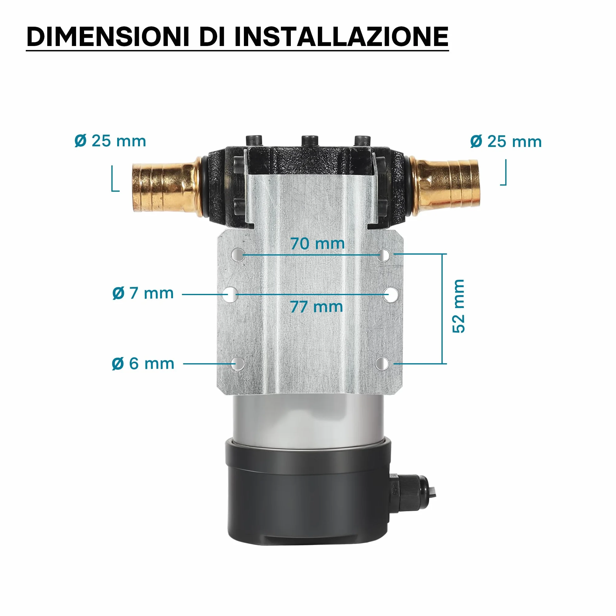 WilTec Pompa autoadescante per diesel gasolio 12 V 150 W 40 l/min