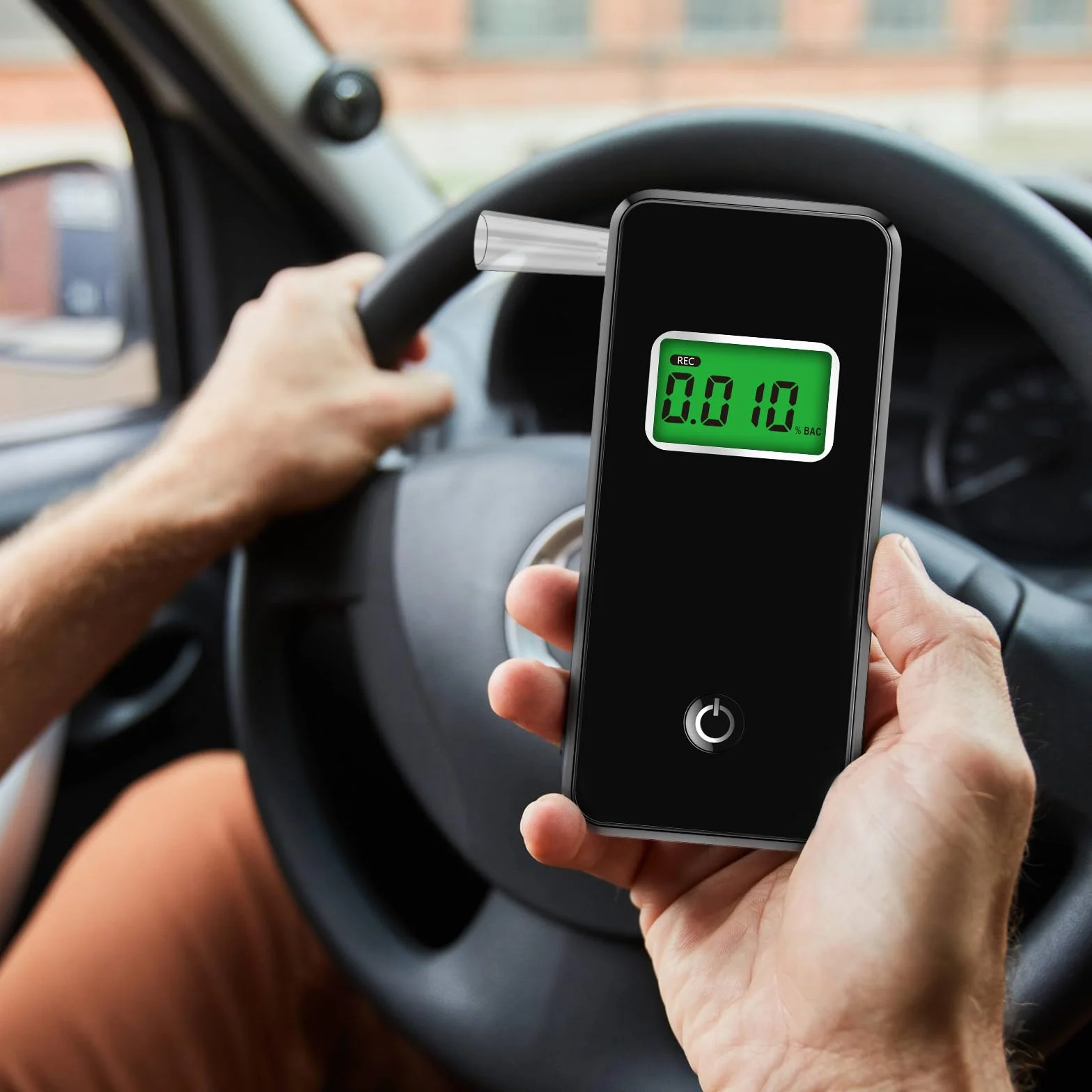Etilometro Portatile Certificato, Professionale Digitale Alcol Test con Display LCD Blu Digitale, Etilometro Portatile Personale per Uso Domestico e Professionale(10 boccagli)