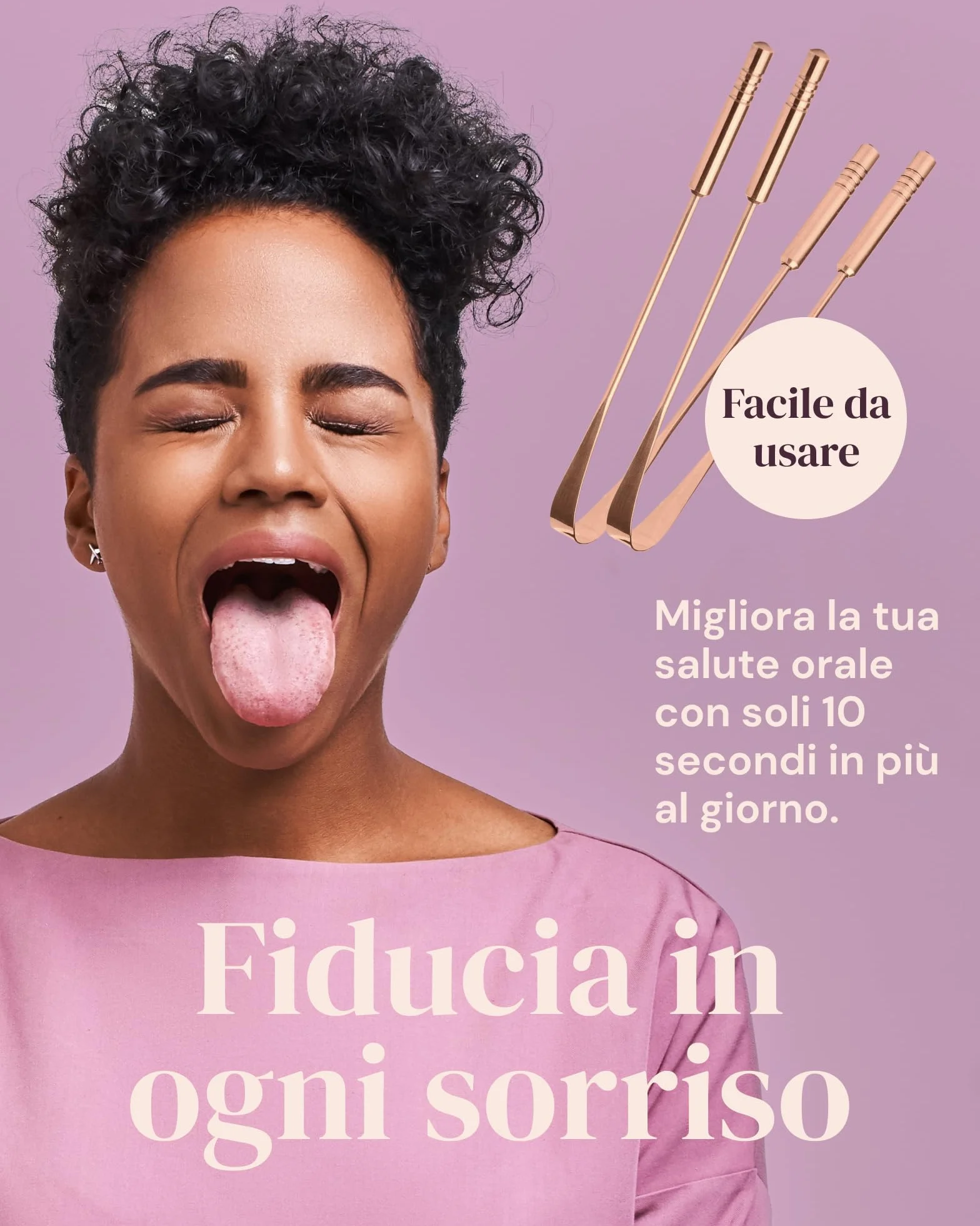 Raschietto per Lingua YogaMedic in Rame, Confezione da 2 - Elimina Alito Cattivo, Pulizia Profonda, Riutilizzabile con Custodia
