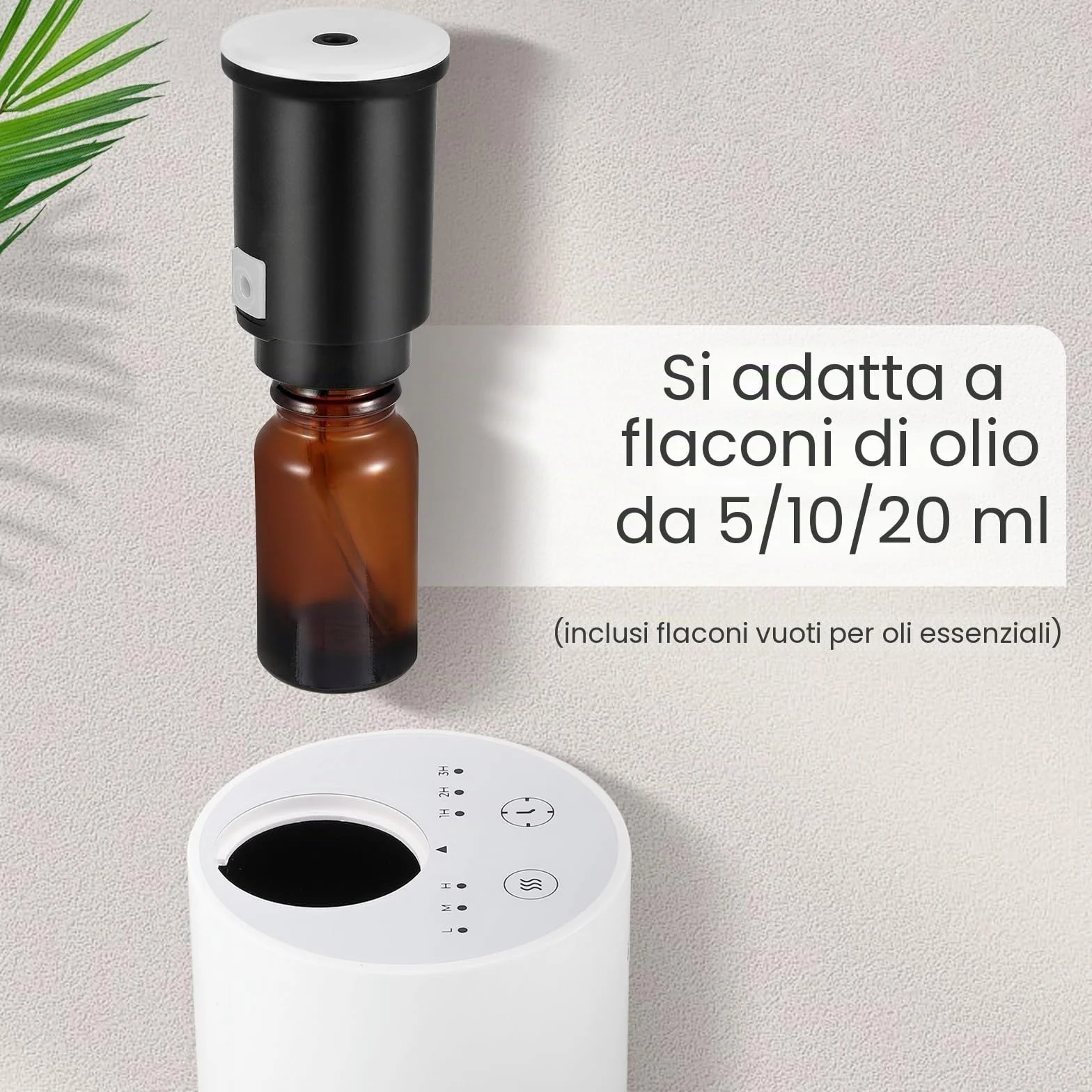 UrbanHomes Diffusore per aromaterapia auto portatile oli essenziali senza acqua spruzzatore automatico fragranze Bianco