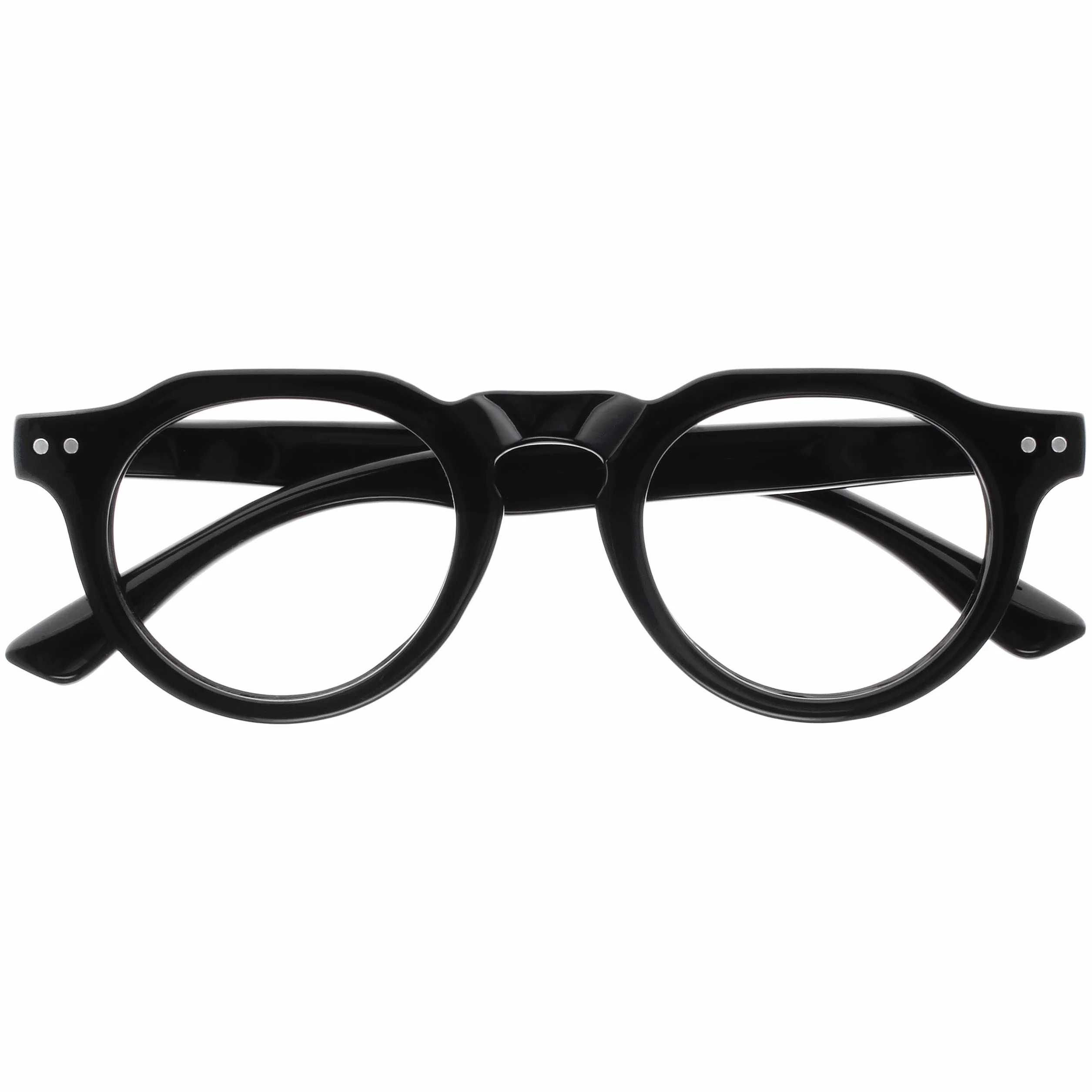 OPULIZE RIO Occhiali da Lettura Anti Luce Blu - Nero - Cerniere a Molla - +1.00