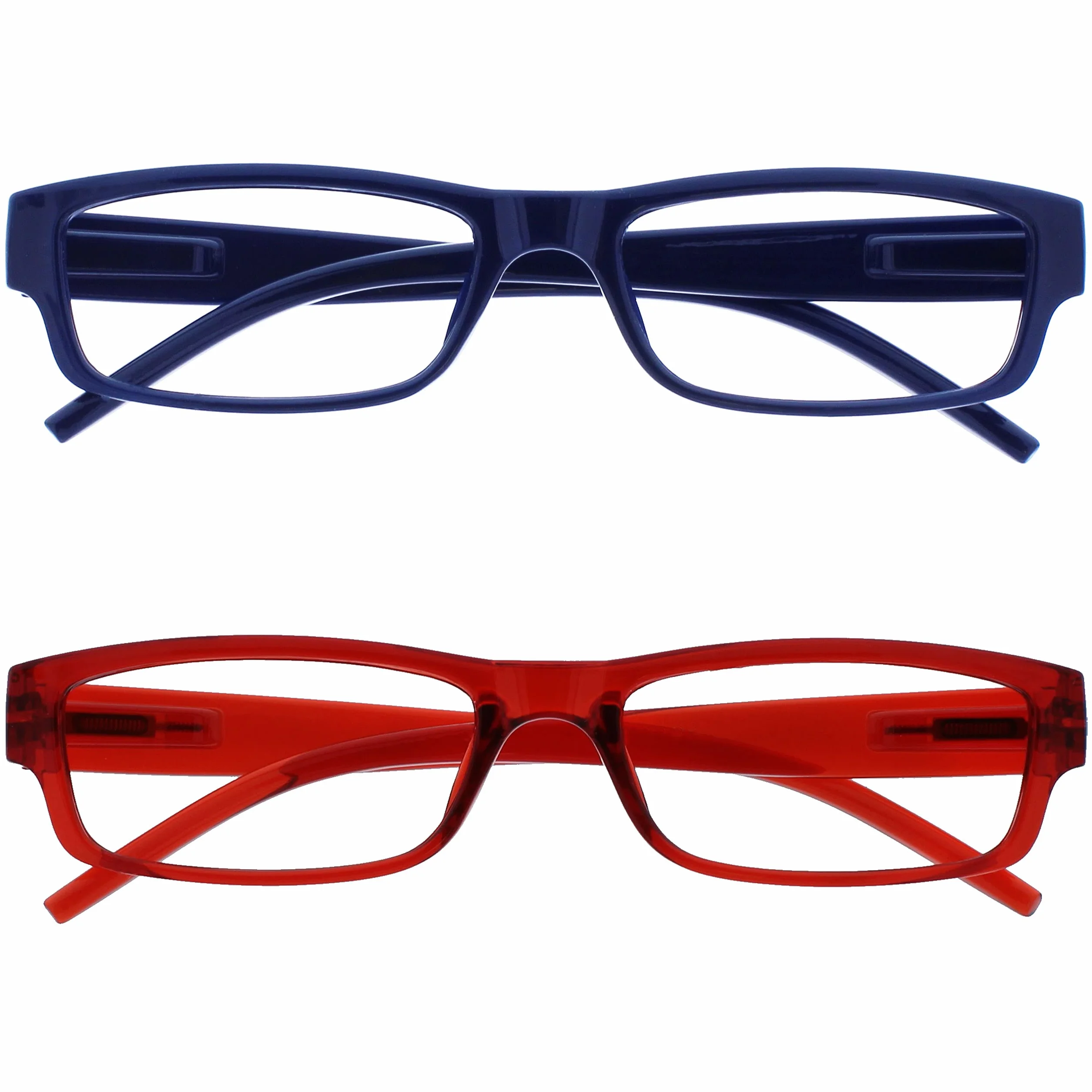 OPULIZE Occhiali Da Lettura Blu Scuro Rosso Leggero 2 Pacco +2,50