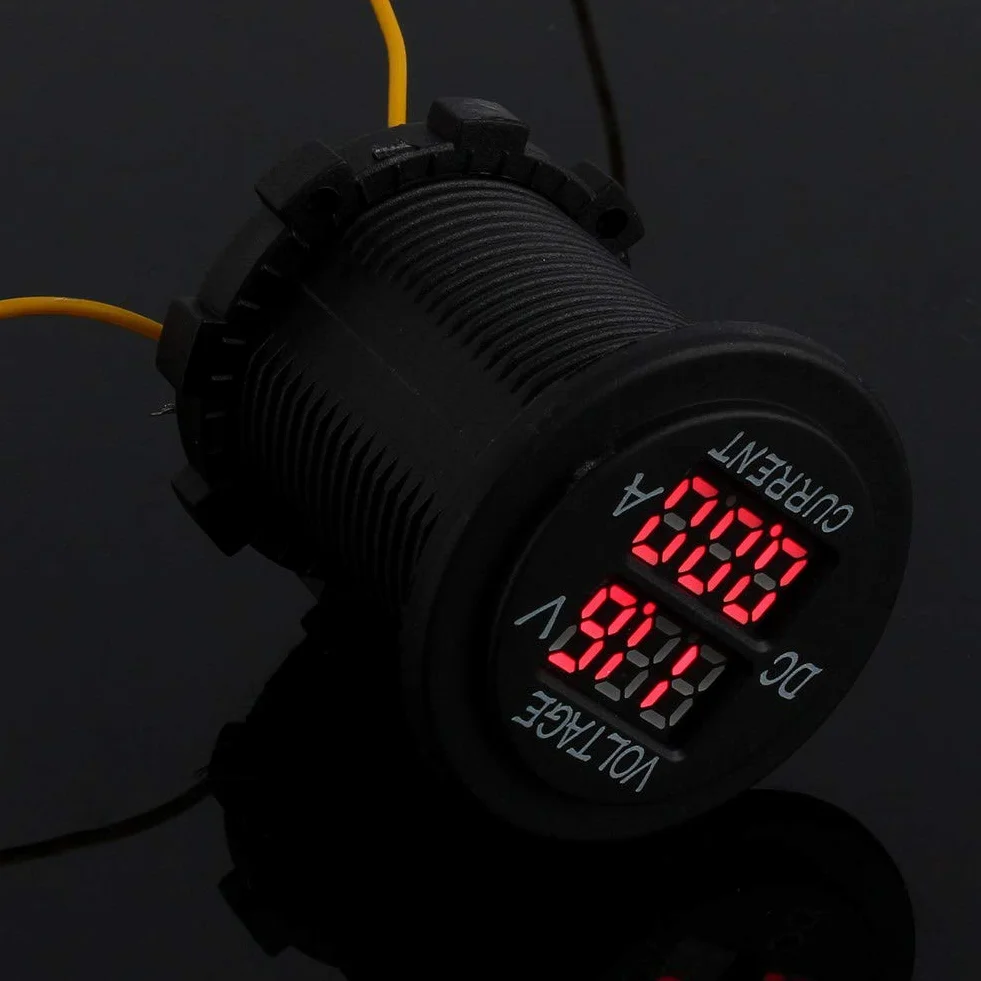 Voltmetro digitale a LED, DC 12-24V Doppio voltmetro digitale a LED Amperometro Amp Volt Meter Guage Car Motorcycle