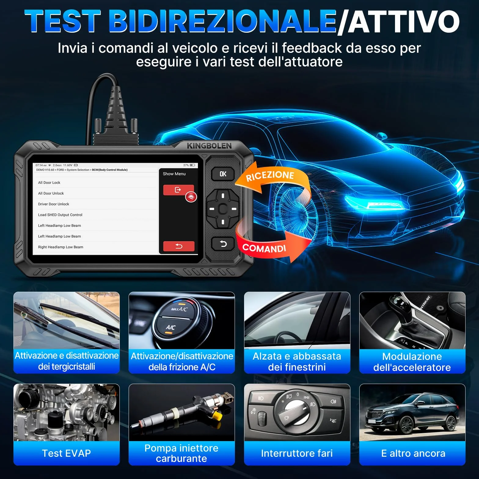 KINGBOLEN S6 Elite Diagnosi Auto Bidirezionale OBD2, Diagnostica Avanzata, 15+ Reset, FCA SGW, CANFD