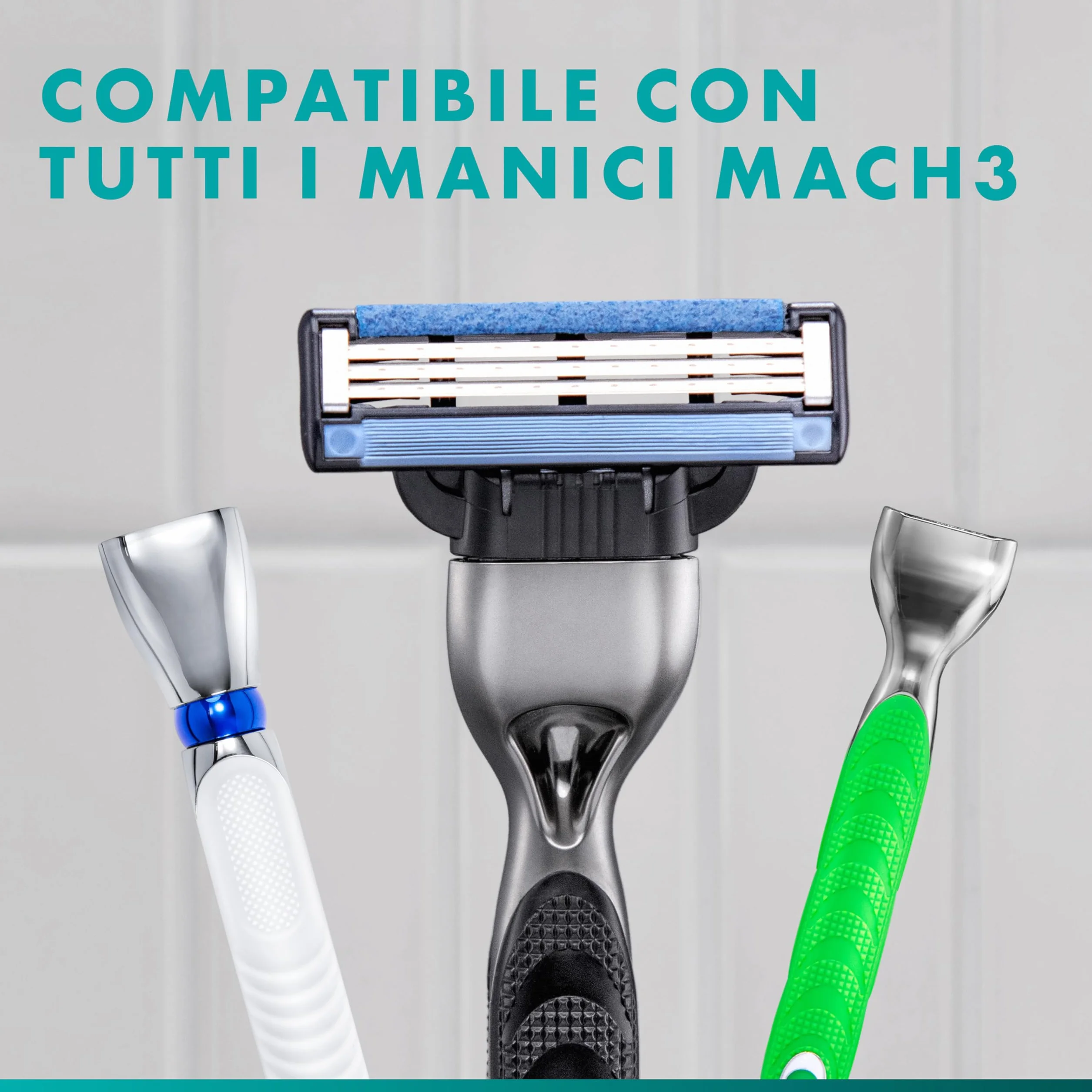 Gillette Mach3 Base 20 Lametta di Ricambio per Rasoio Barba, Striscia Lubrificante