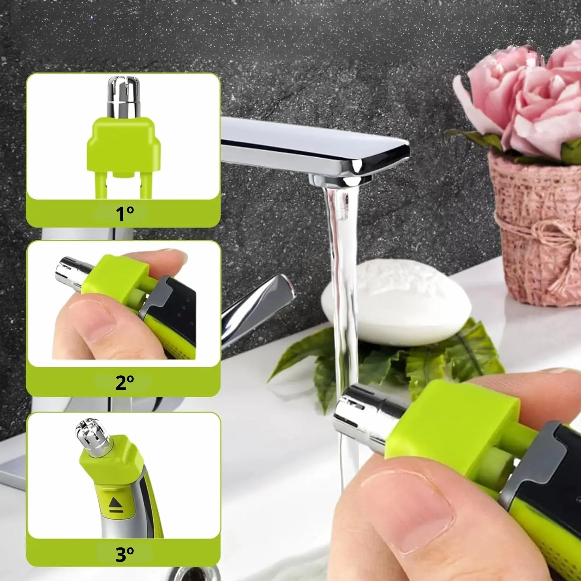 One Blade Lame per Naso e Orecchie compatibile con OneBlade, Sistema di Rotazione a 360°, 1 unità