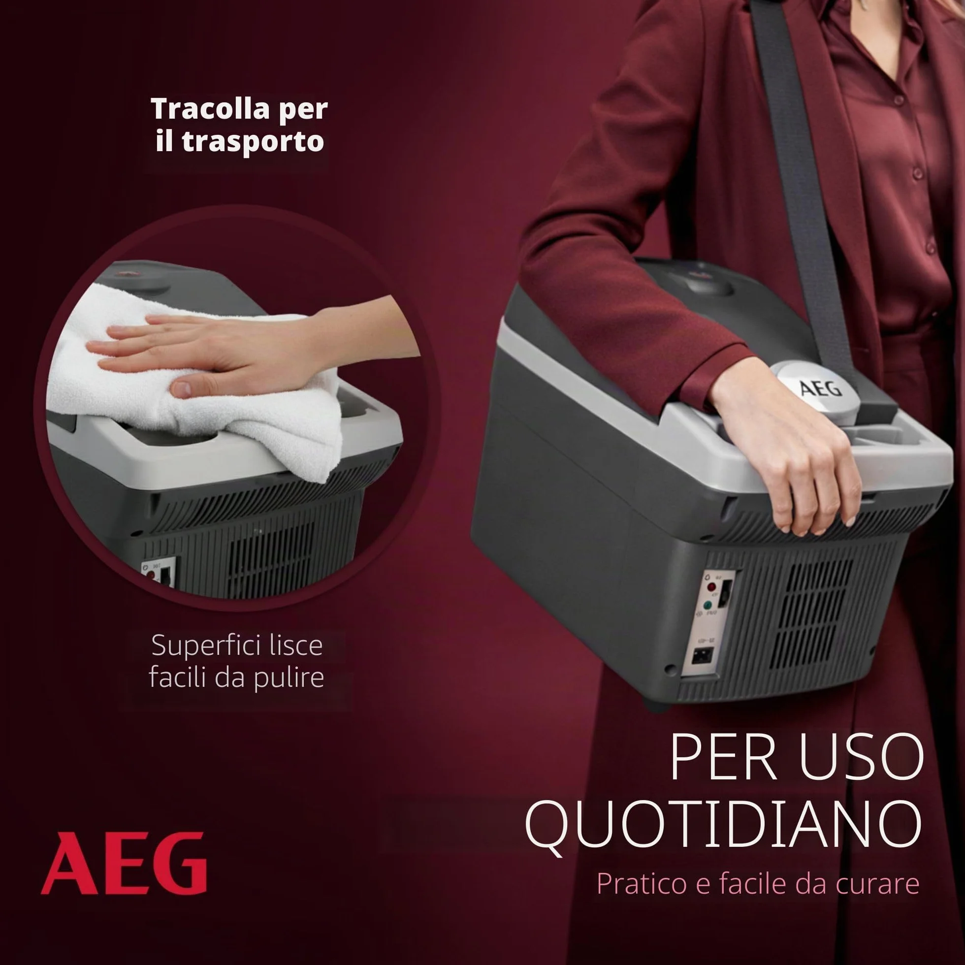 AEG Automotive Board-Bar BK 16 Contenitore termoelettrico refrigerante e scaldino 16 litri, 12 Volt per auto e presa elettrica, può essere fissato all'auto