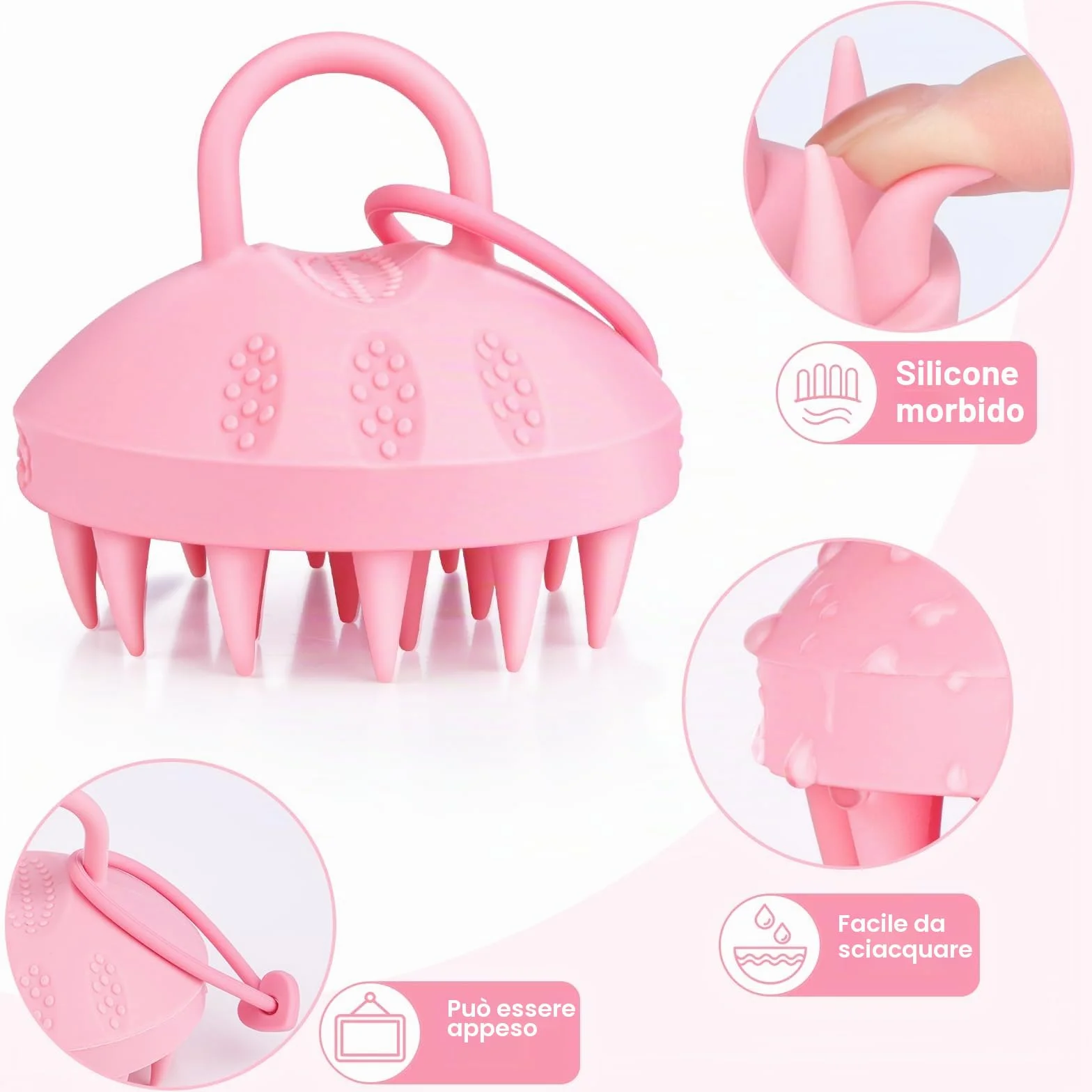 Alyvisun Massaggiatore Cuoio Capelluto in Silicone Morbido per Crescita Capelli, Spazzola Shampoo