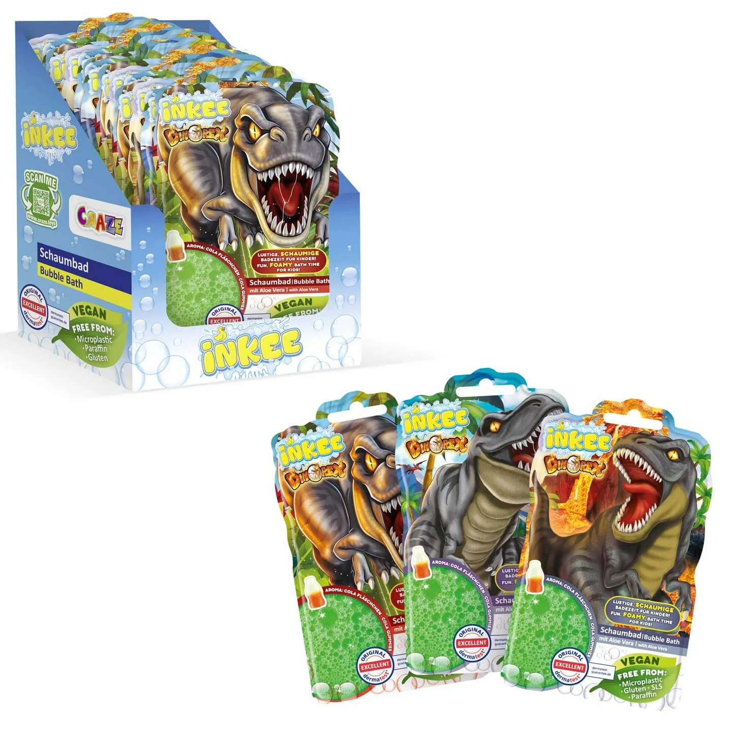 Bagnoschiuma liquido Dinorex 15x 40g Additivo per il bagno di dinosauro