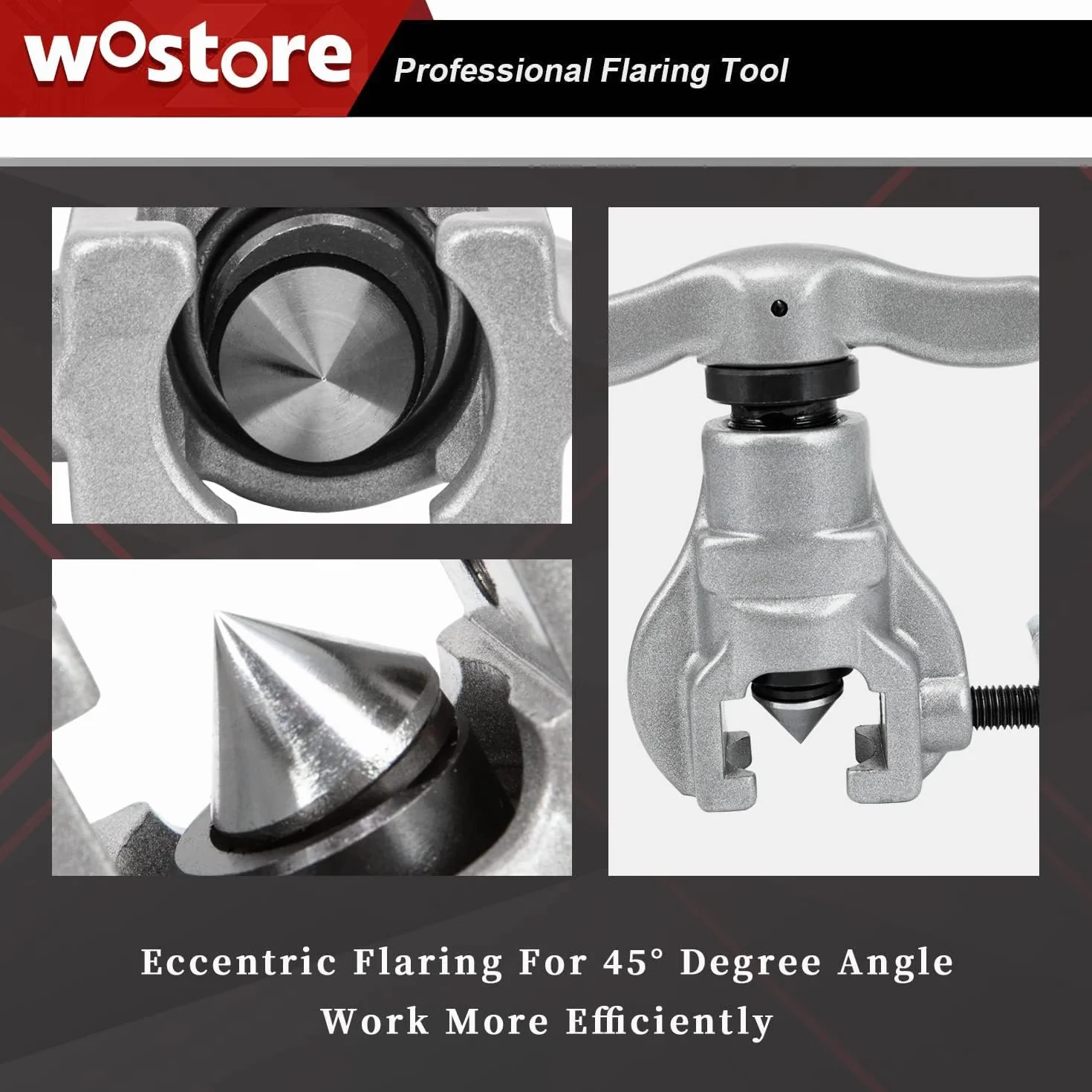 Wostore set di utensili per deformazione tubi 7 matrici per flare eccentrici tubi rame 4,8-19,1 mm HVAC