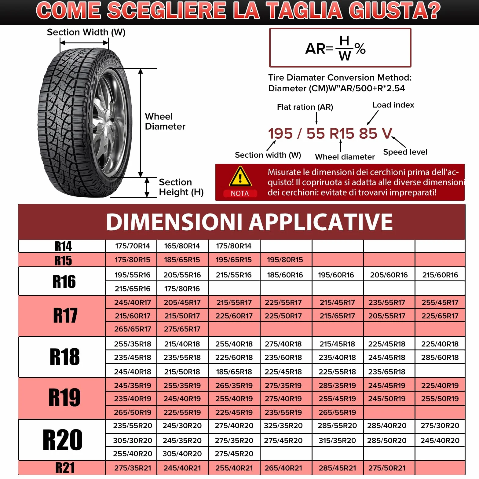 Moveland Set Da 4 Copri Pneumatici 13-17 Pollici Impermeabili Con Cuscinetti In Feltro