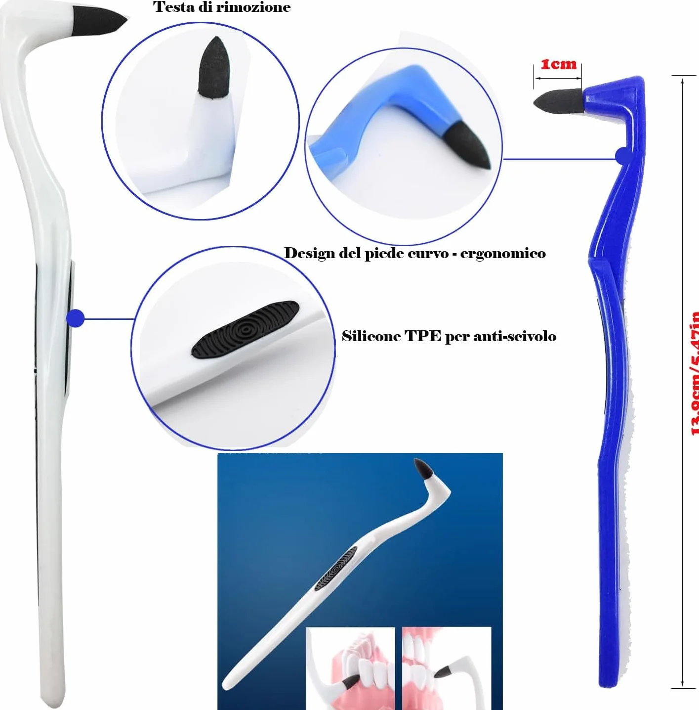 Smacchiatore Denti Professionale 4 PCS Rimozione Tartaro Placca Macchie Caffè Tè Tabacco