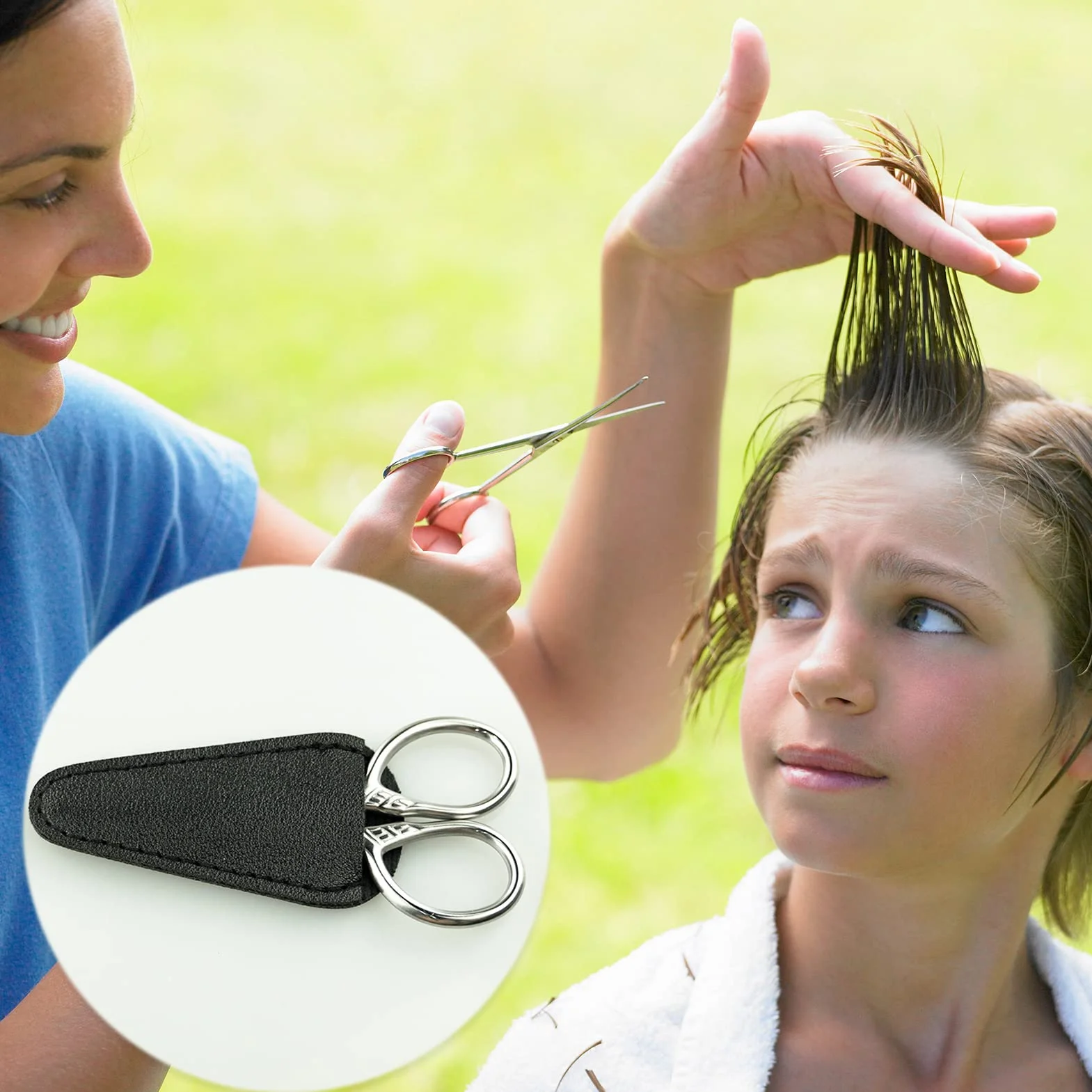 Forbici di bellezza in acciaio inossidabile con punta dritta per sopracciglio capelli naso 1 pezzo