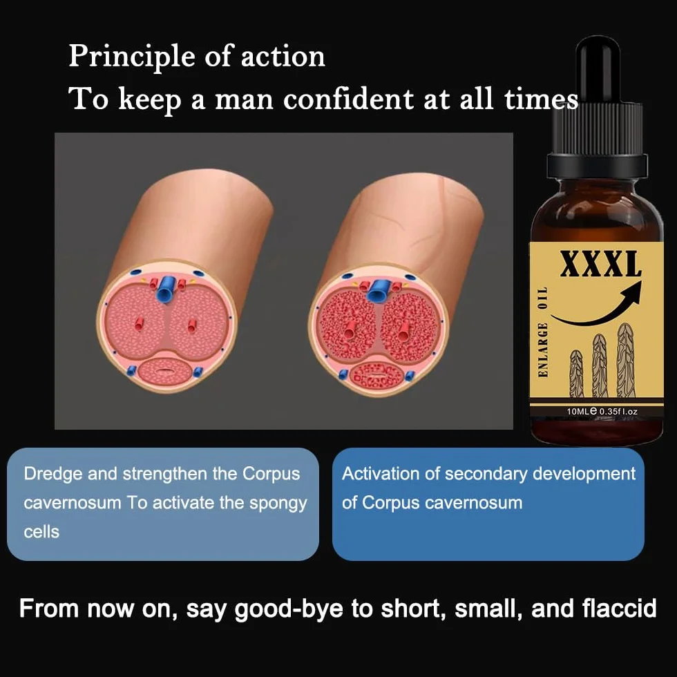 Olio essenziale 10 ml per uomo, olio per ingrandimento del pene extra forte, miglioramento erezione (2 pezzi)