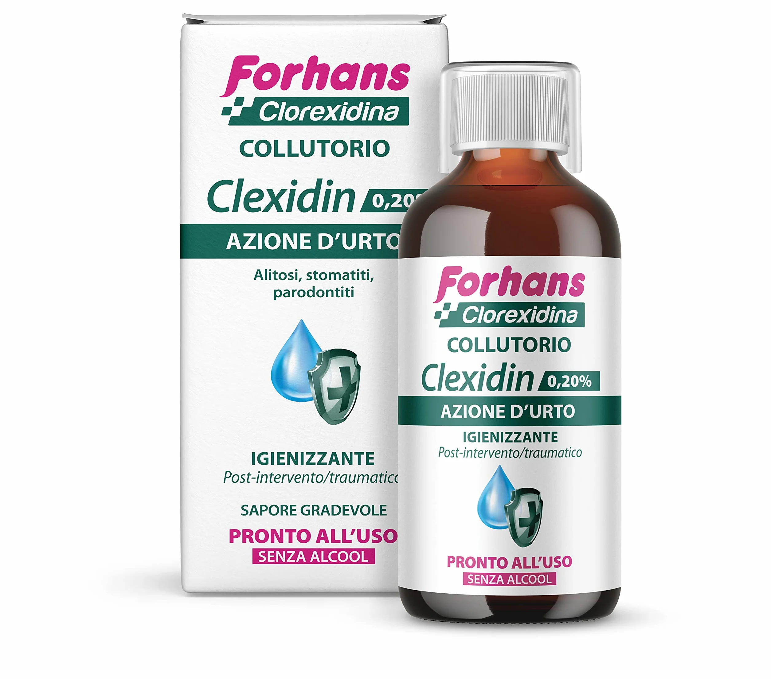 Forhans Liquido Antisettico Clorhexidina Clexidin 0.20% Collutorio 200 ml