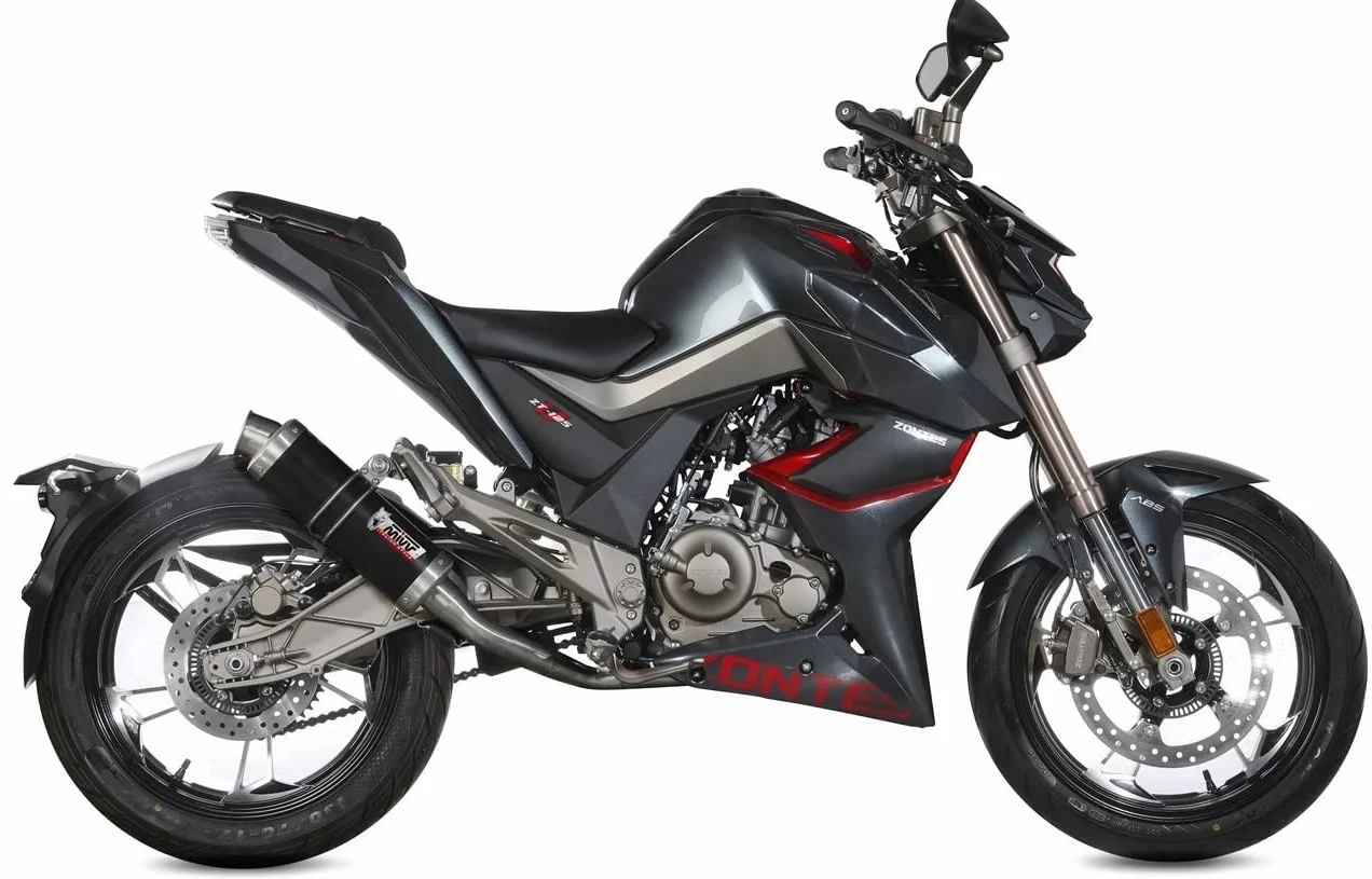 mivv scarico completo omologato catalizzato gp nero alto compatibile con zontes zt 125 u 2023 2024 mototopgun