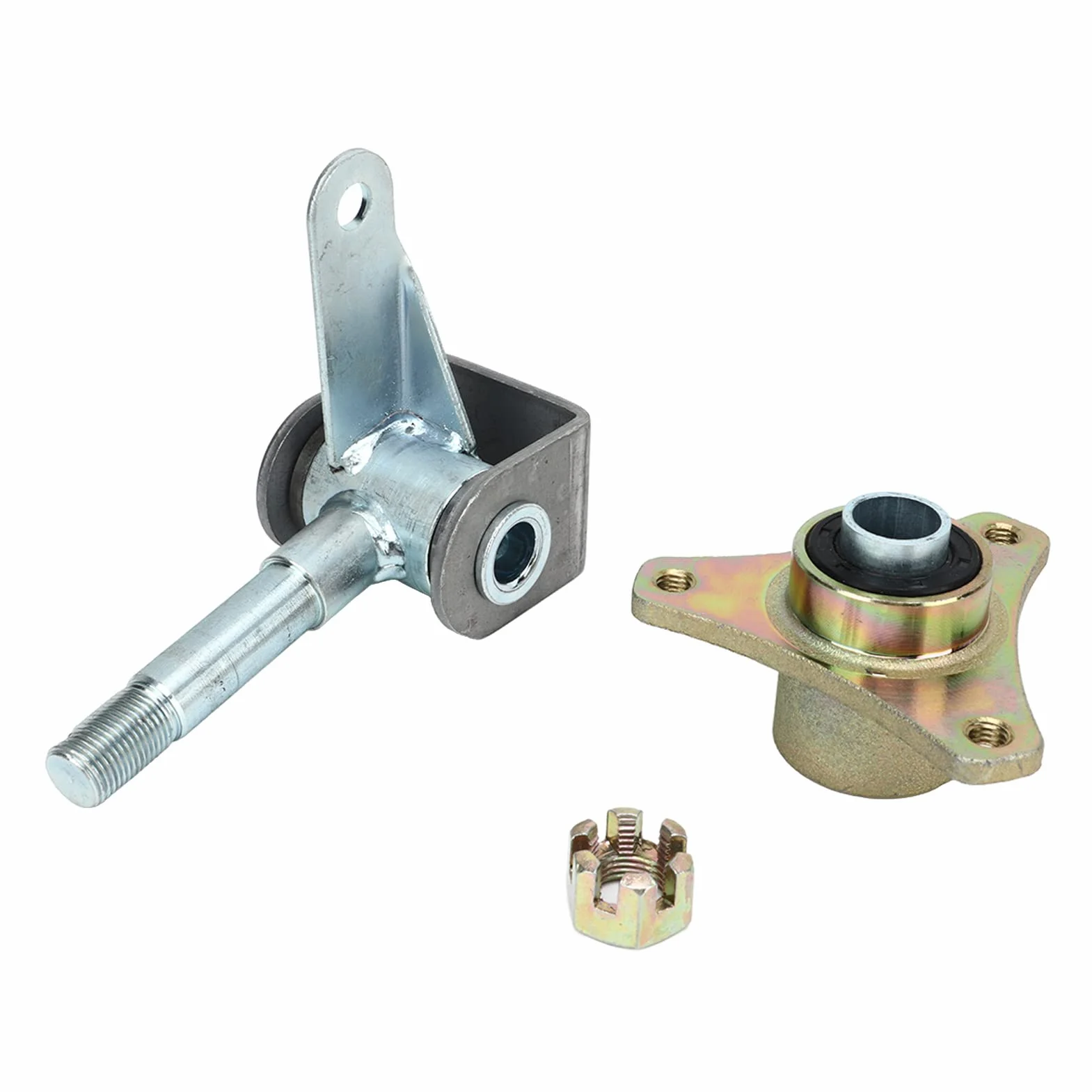 Asixxsix Perno del Fuso a snodo per Go Kart, 2 Pezzi 17mm Mozzi per Ruota Anteriore in Lega di Acciaio Perno dello sterzo per Pneumatici da 6 Pollici Quad Bike ATV Go Kart
